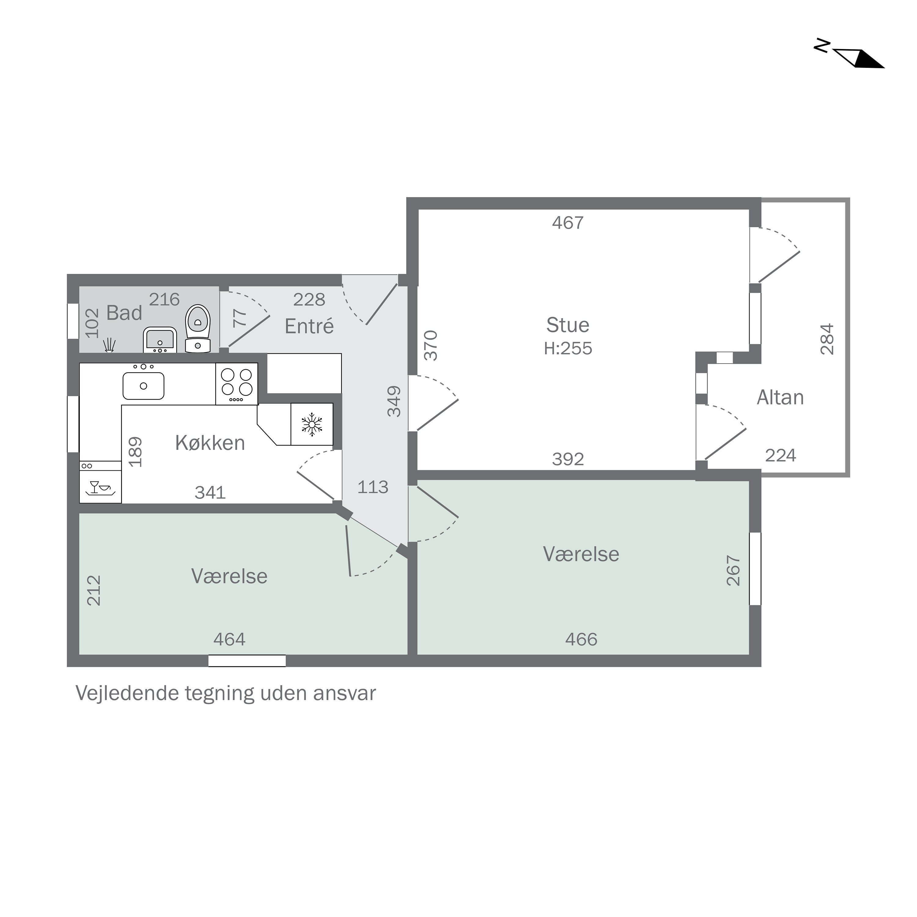 Plantegninger billede af Helmer Søgårds Alle 13, 1. th., 2770 Kastrup