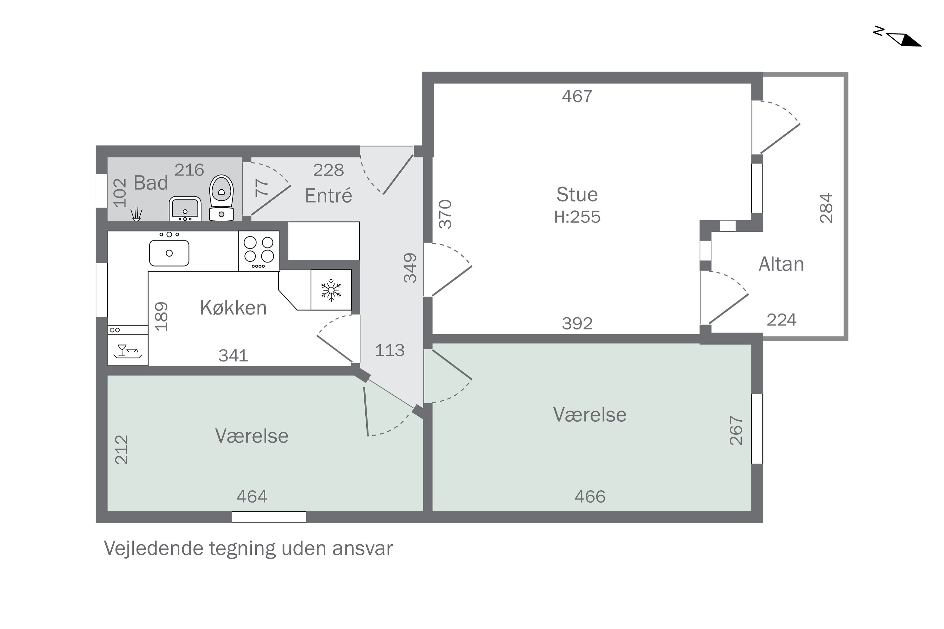 Plantegninger billede af Helmer Søgårds Alle 13, 1. th., 2770 Kastrup