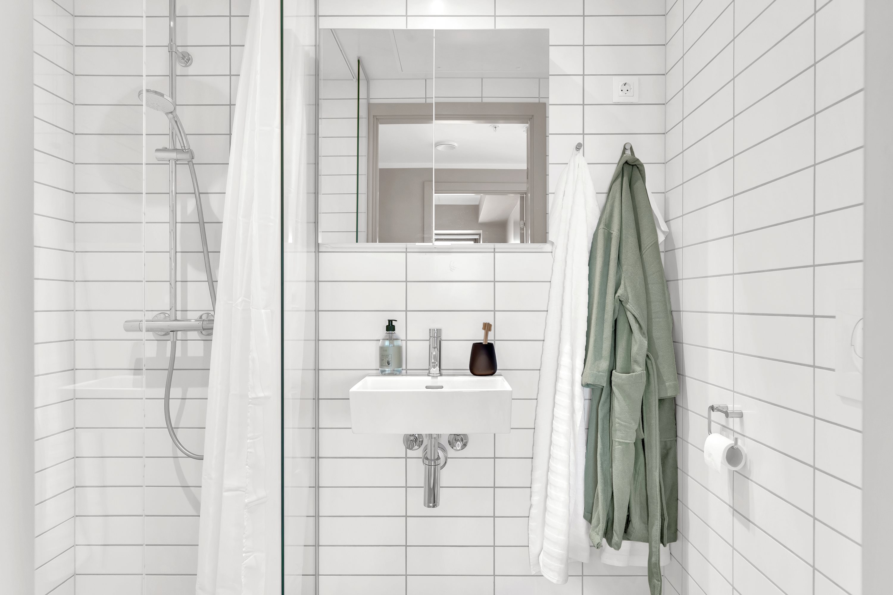 Fremhævet badeværelse billede i fuldskærmstilstand. Billede af Gøteborg Allé 6, 1. 1., 8200 Aarhus N