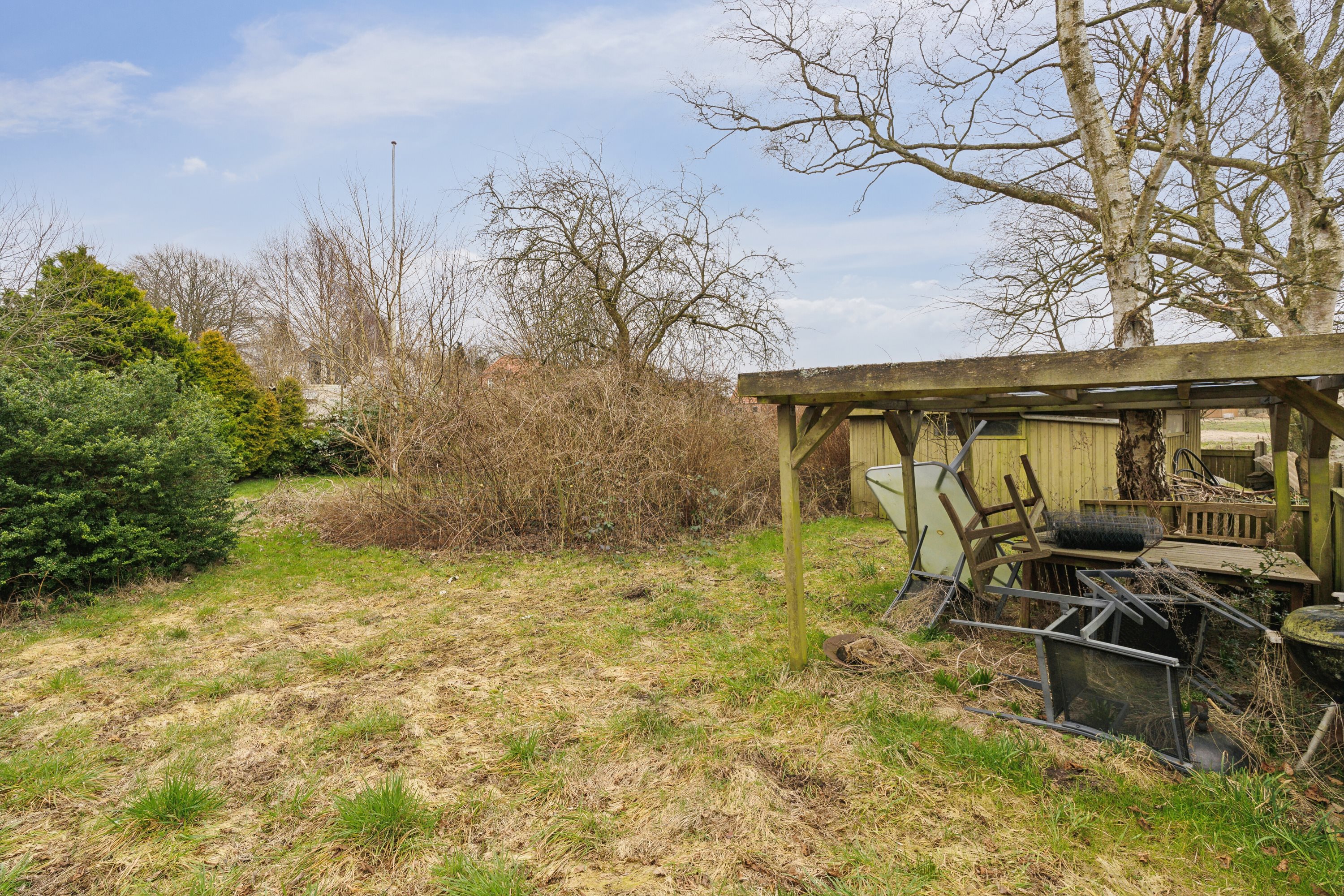 Fremhævet set fra haven billede i fuldskærmstilstand. Billede af Ørevadbrovej 65, 8632 Lemming