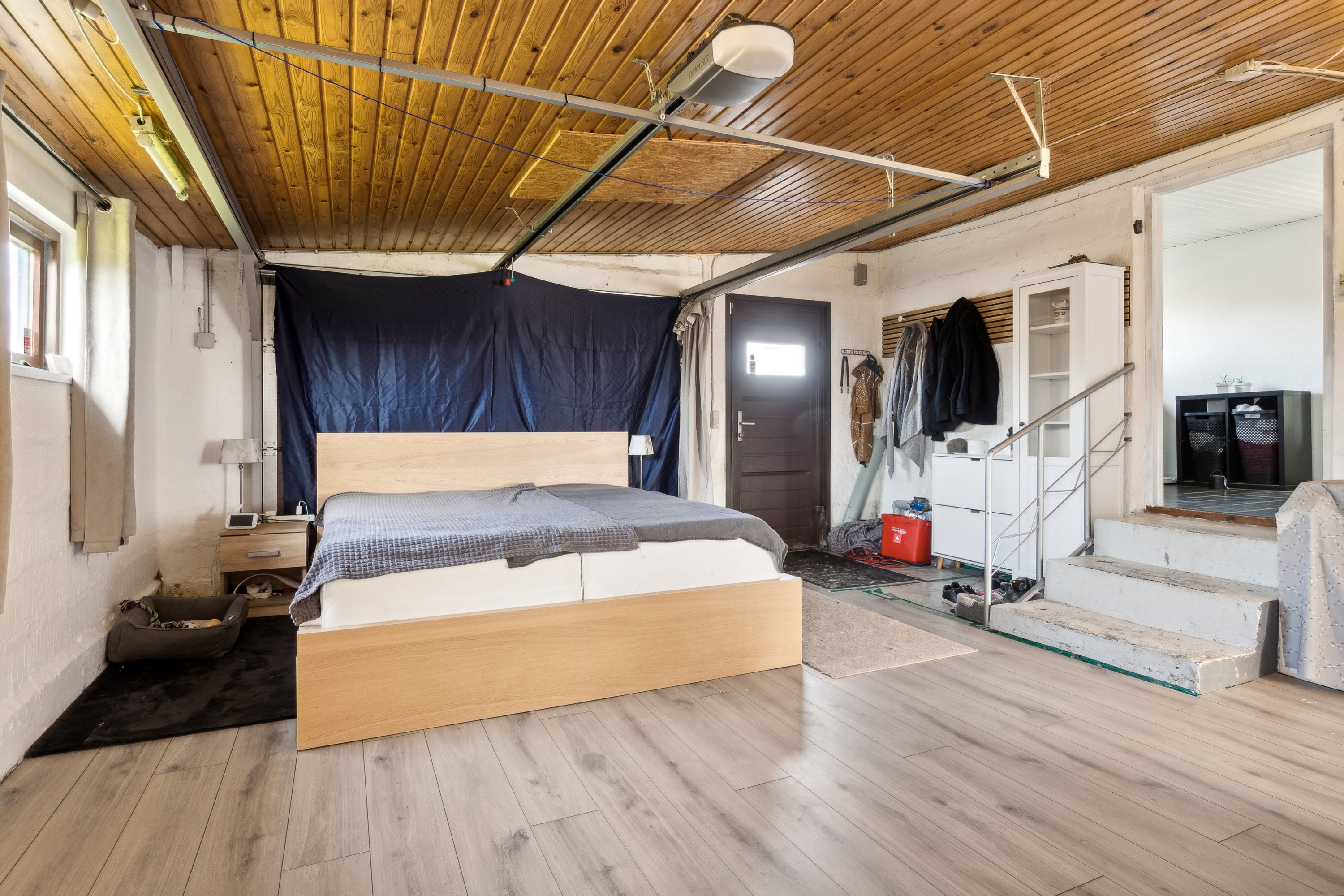 Fremhævet disponibelt rum/tidligere garage billede i fuldskærmstilstand. Billede af Sorøvej 43, Haldagermagle, 4250 Fuglebjerg