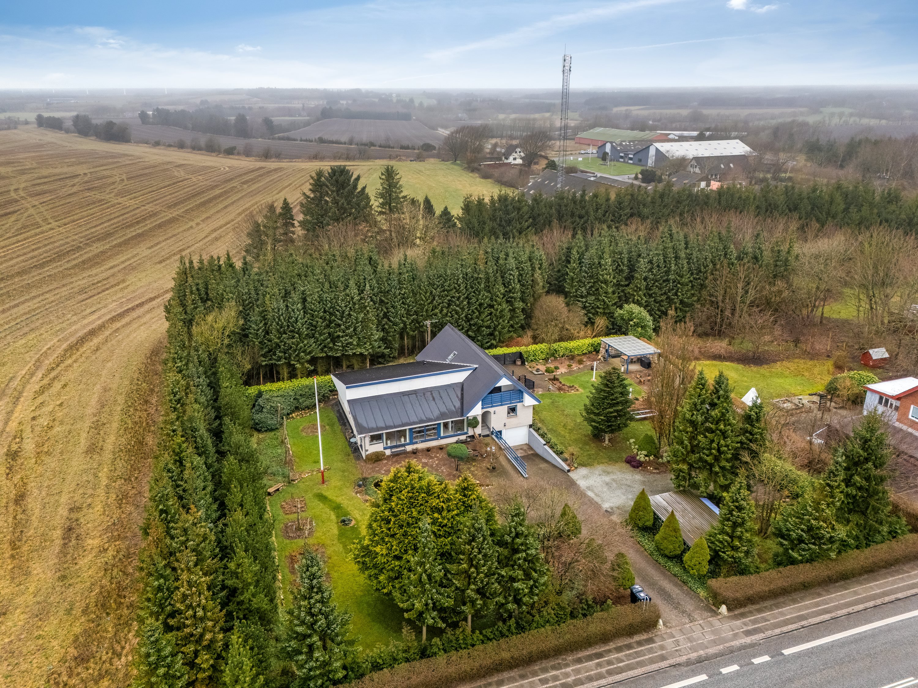 Miniaturebillede 1: luftfoto. Billede af Herningvej 31, Barde, 6920 Videbæk