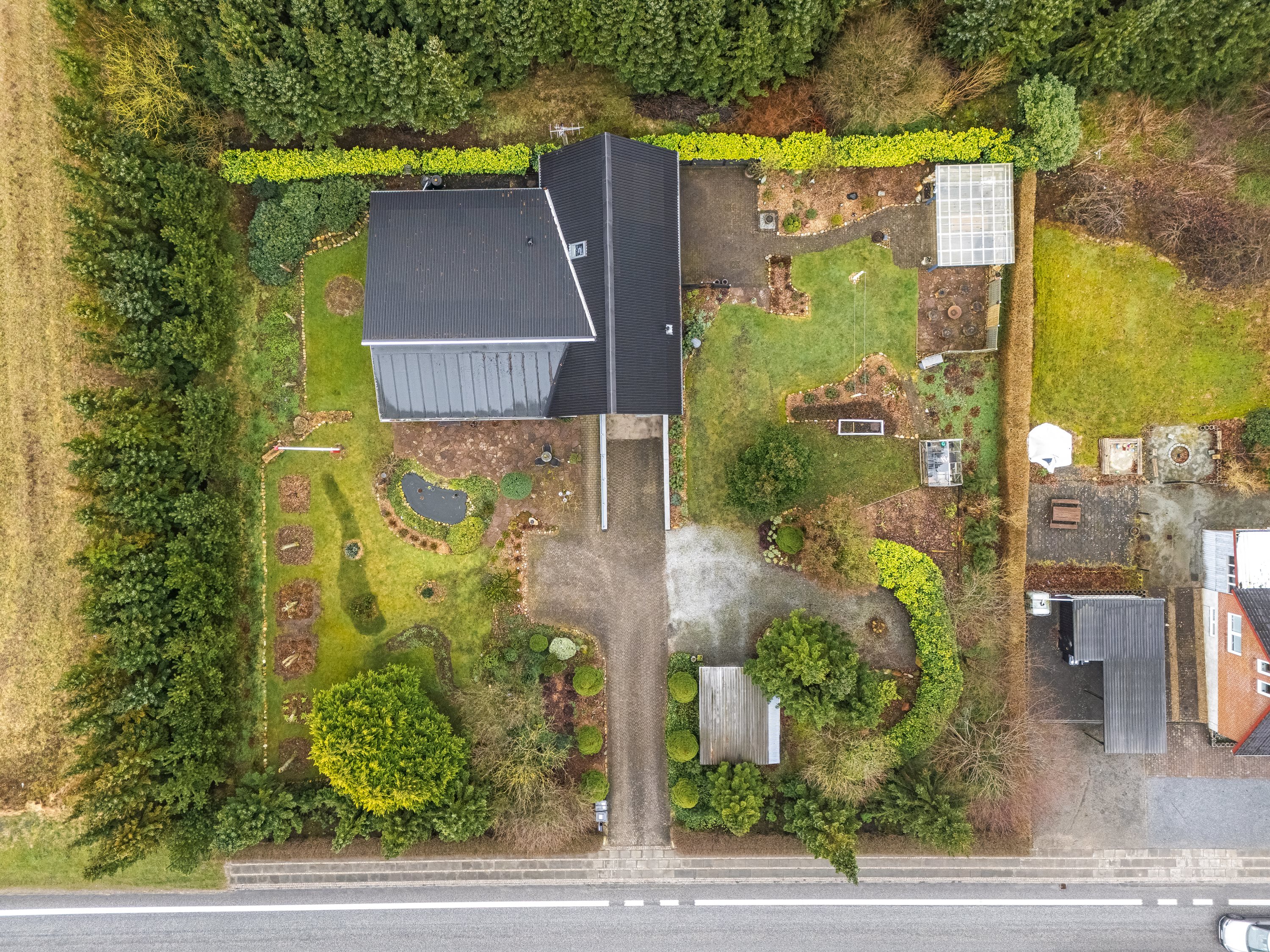 Fremhævet luftfoto billede i fuldskærmstilstand. Billede af Herningvej 31, Barde, 6920 Videbæk