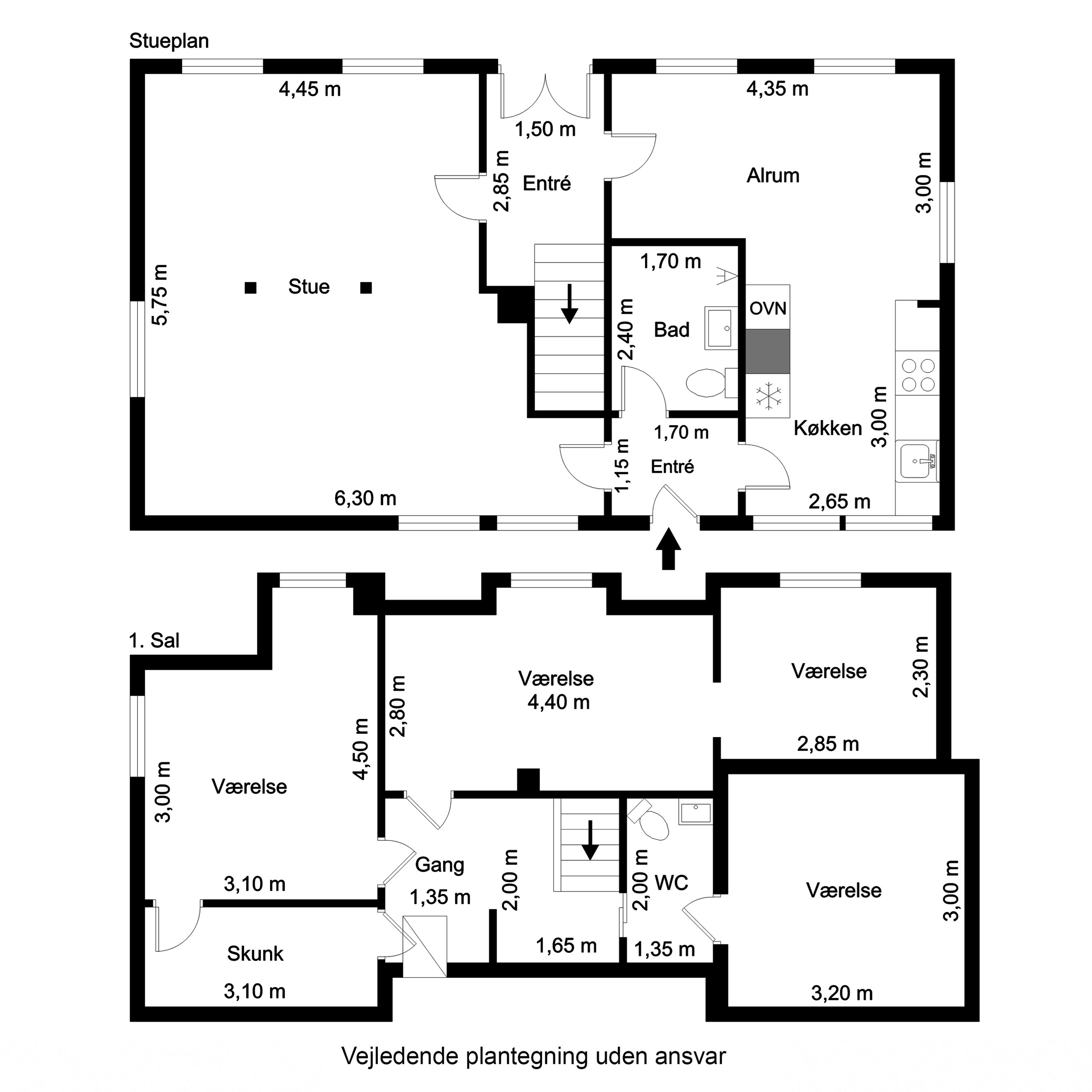 Plantegninger billede af Sortebr. Kirke Stræde 7, 8800 Viborg