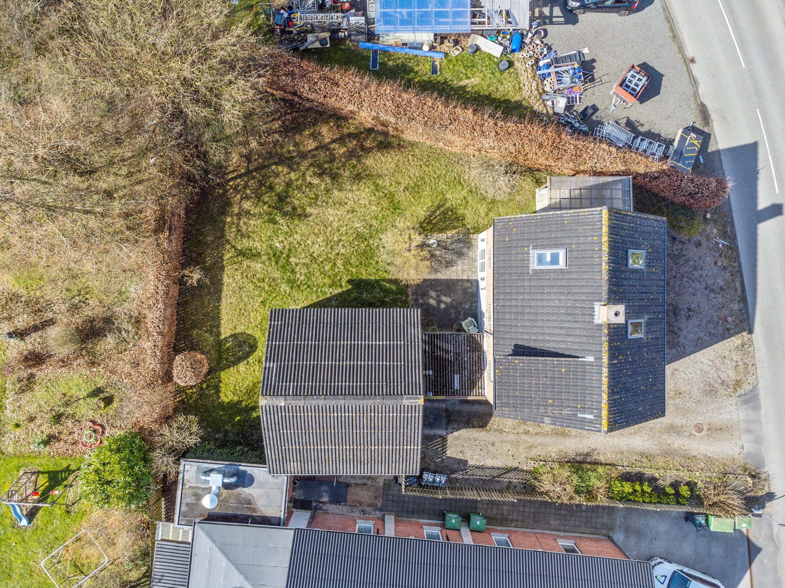 Fremhævet luftfoto billede i fuldskærmstilstand. Billede af Lunde Bygade 53, Øster Lunde, 5450 Otterup