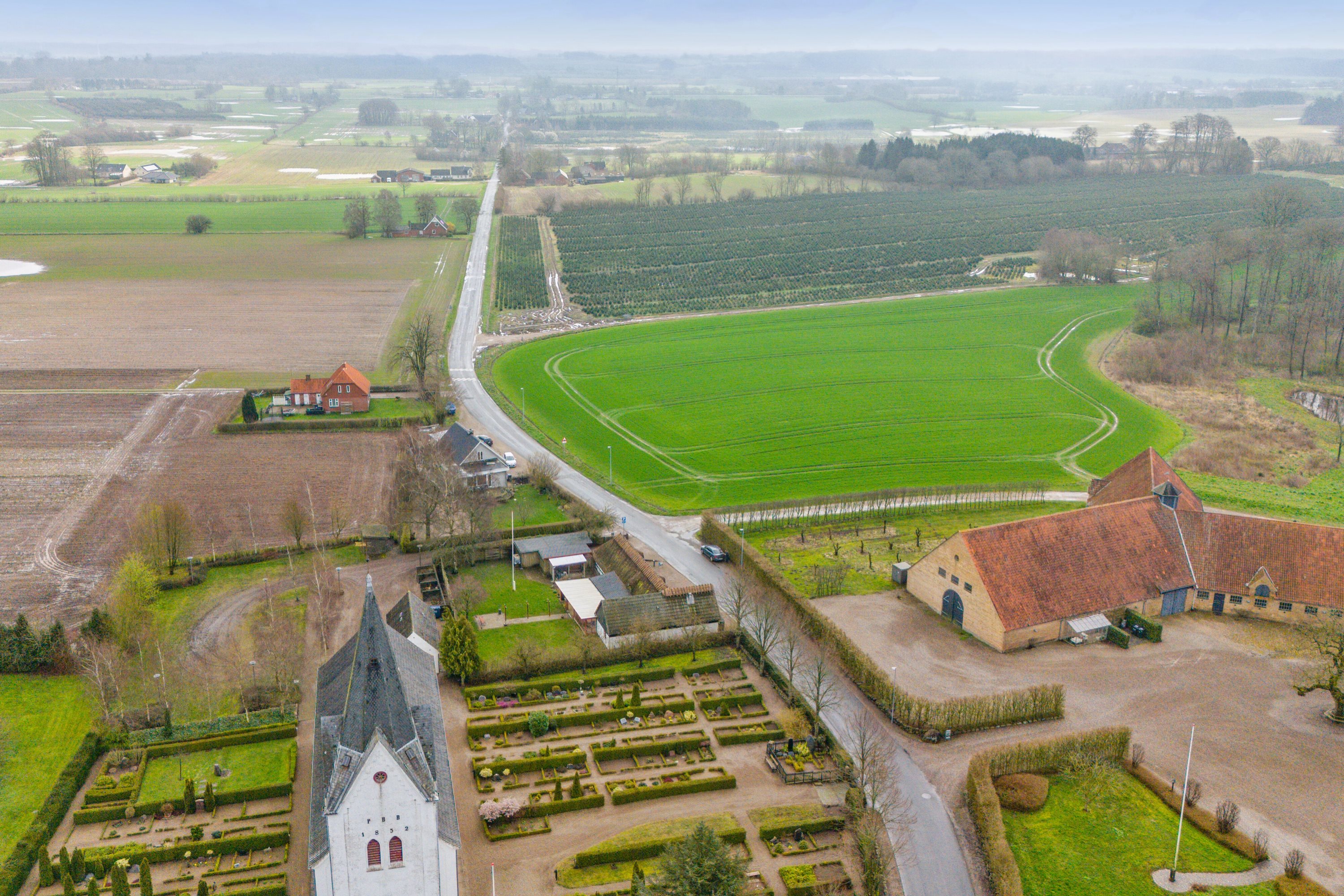 Fremhævet luftfoto billede i fuldskærmstilstand. Billede af Lundevej 1, Lunde, 5771 Stenstrup