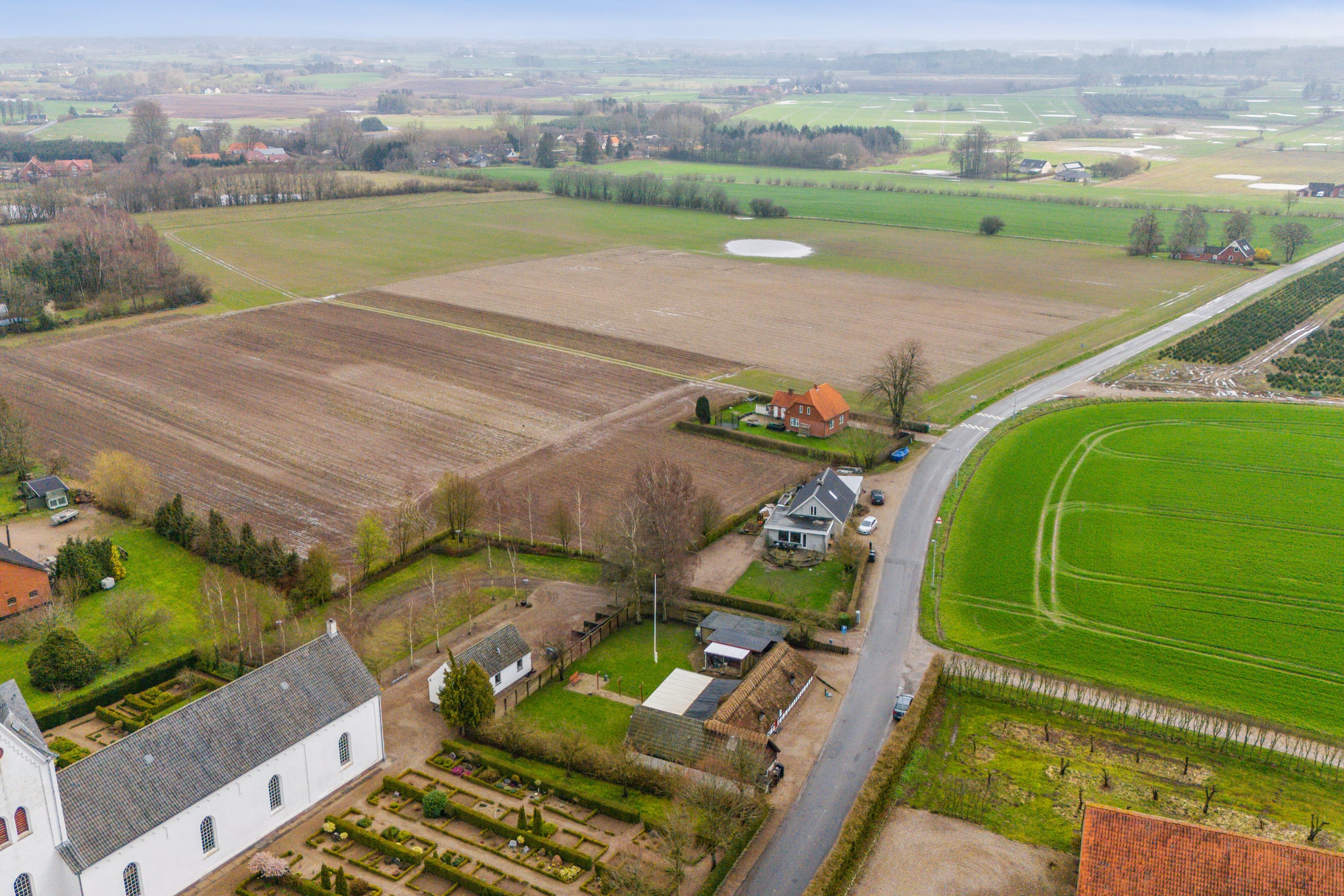 Fremhævet luftfoto billede i fuldskærmstilstand. Billede af Lundevej 1, Lunde, 5771 Stenstrup
