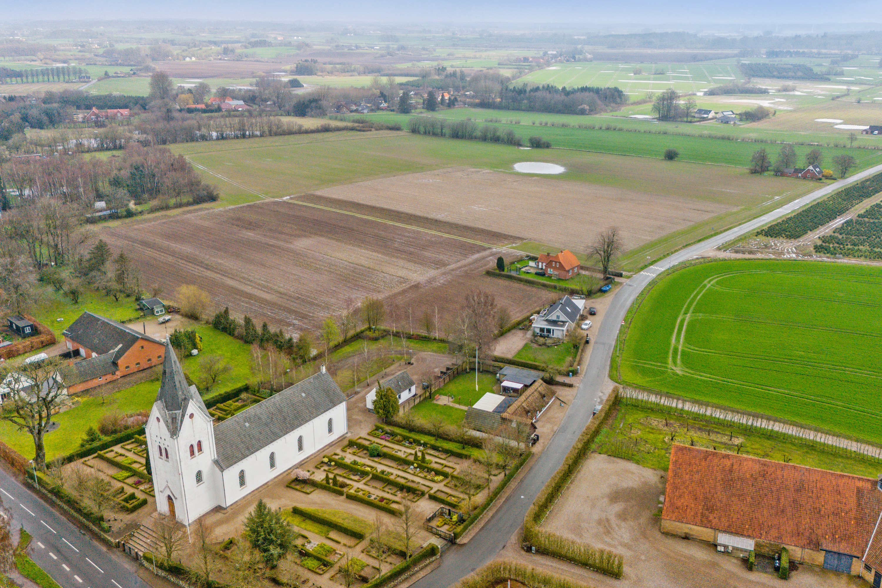 Fremhævet luftfoto billede i fuldskærmstilstand. Billede af Lundevej 1, Lunde, 5771 Stenstrup