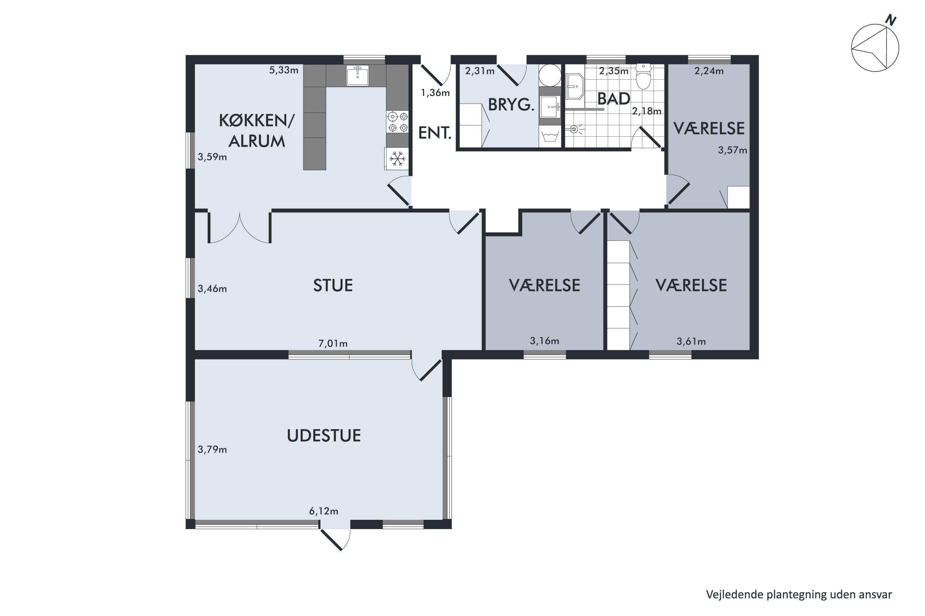 Plantegninger billede af Tjørnevej 3, Korinth, 5600 Faaborg
