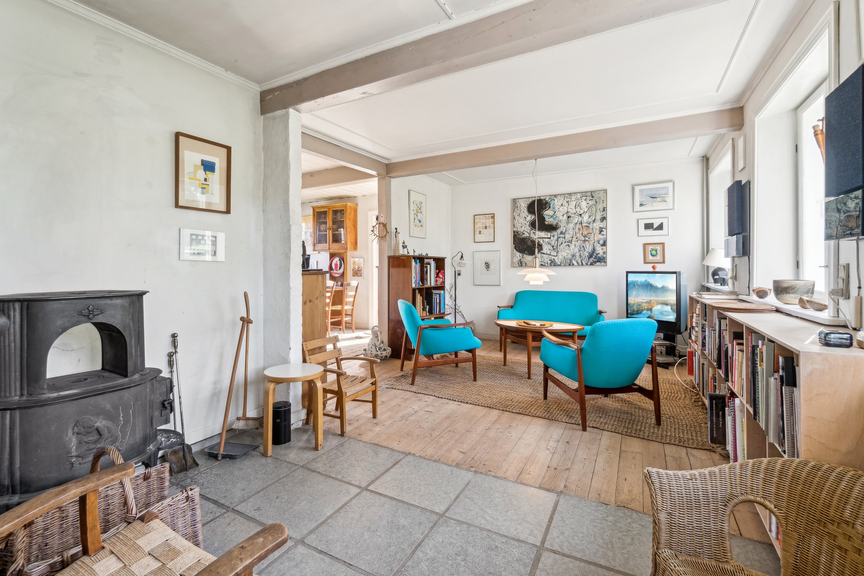 Fremhævet stue billede i fuldskærmstilstand. Billede af Randkløvevej 28, Saltuna, 3751 Østermarie