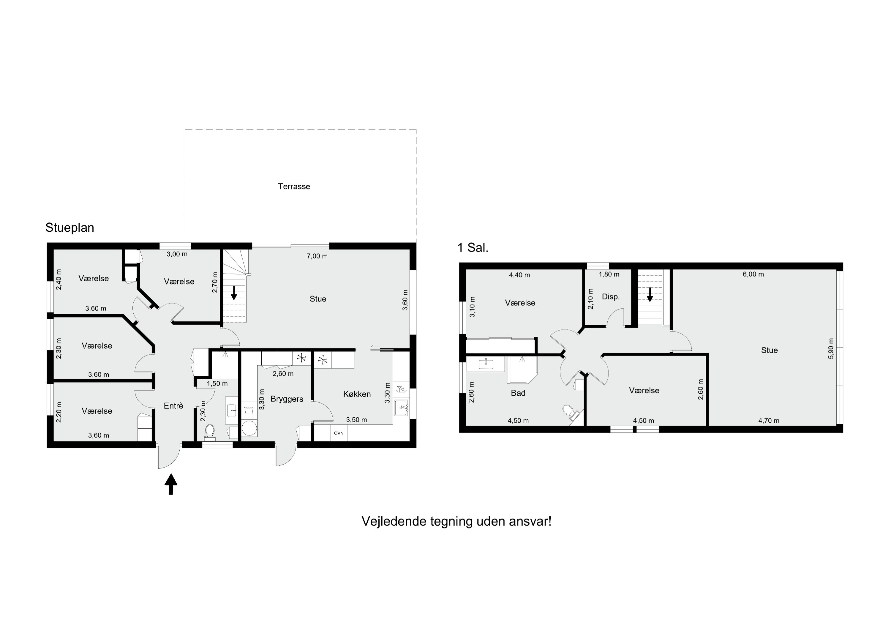 Plantegninger billede af Korsbakken 10, Rødding, 8830 Tjele