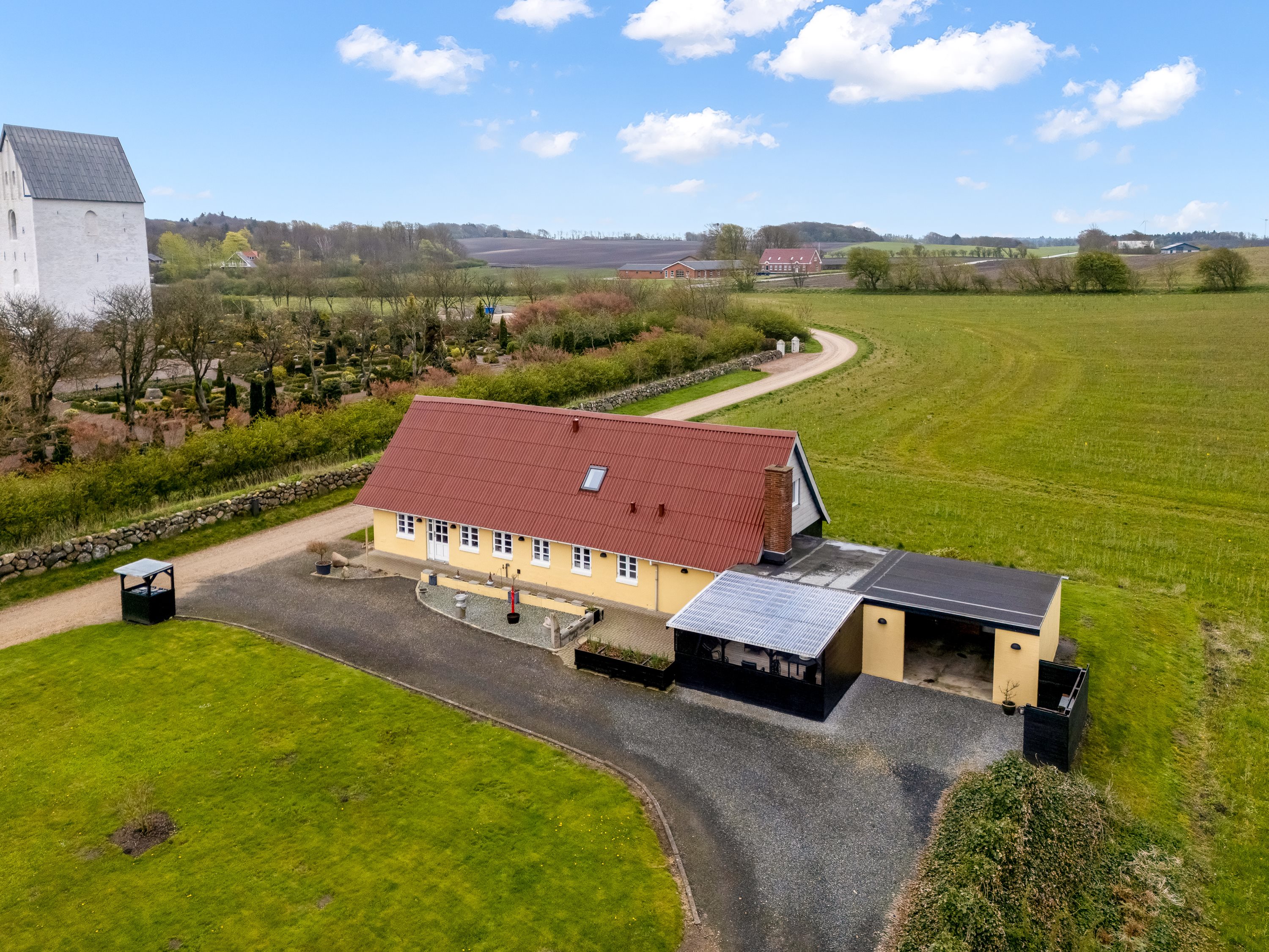 Fremhævet luftfoto billede i fuldskærmstilstand. Billede af Kildsigvej 25, Br Kirkeby, 6971 Spjald