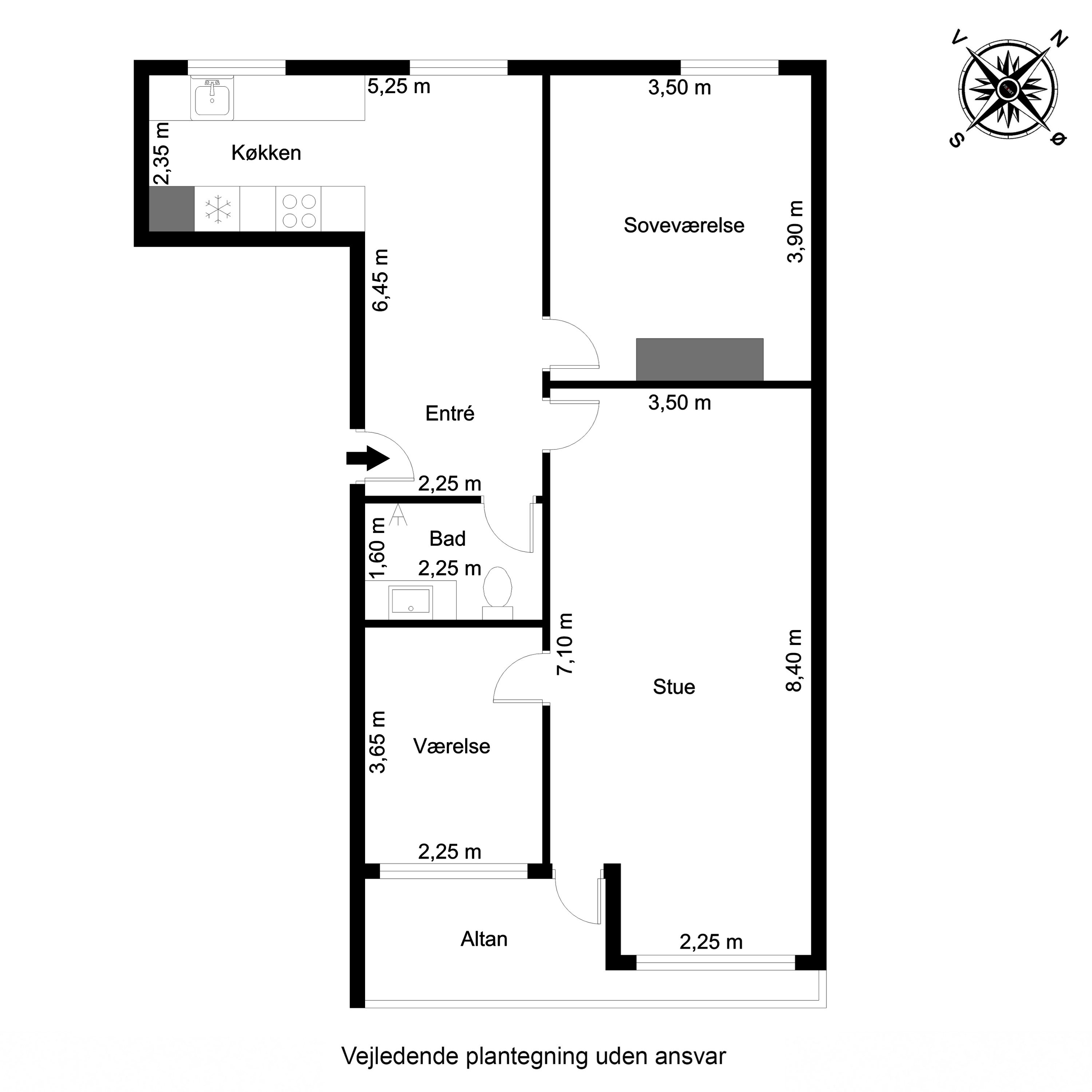 Plantegninger billede af Granly Alle 5D, 2. tv., 6710 Esbjerg V