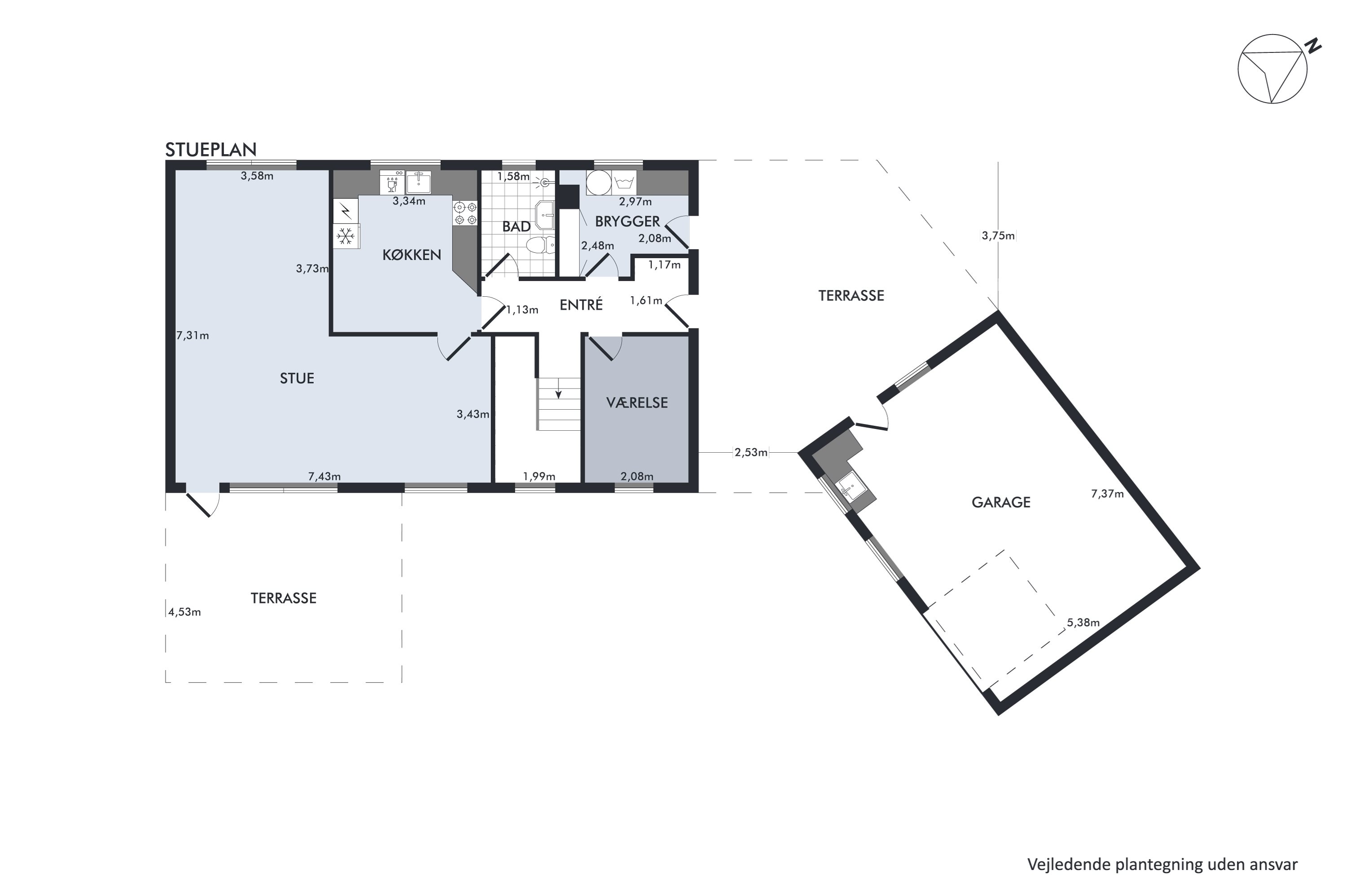 Plantegninger billede af Landlystvej 1, Vodstrup, 7900 Nykøbing M