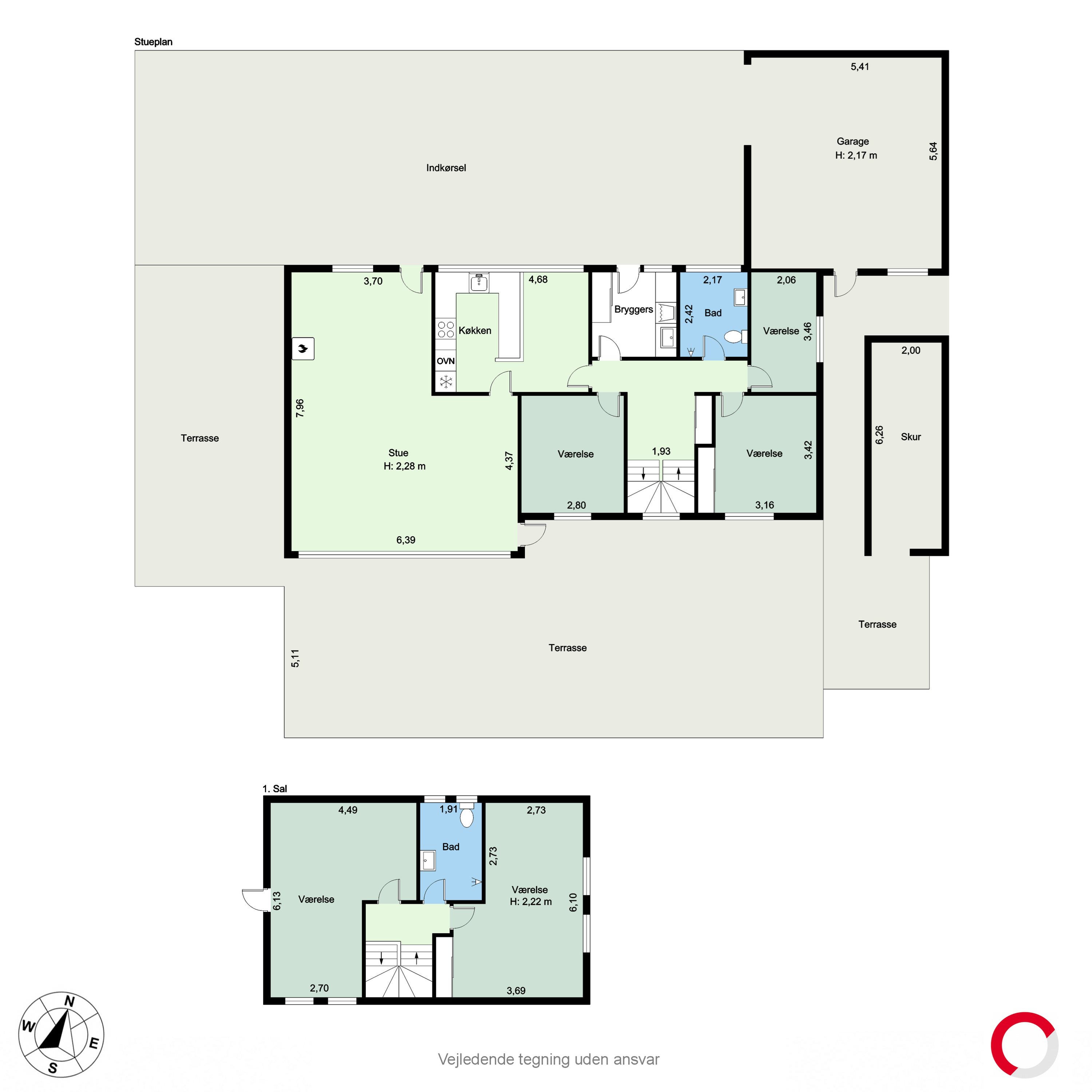 Plantegninger billede af Halmøvænget 38, True, 8381 Tilst