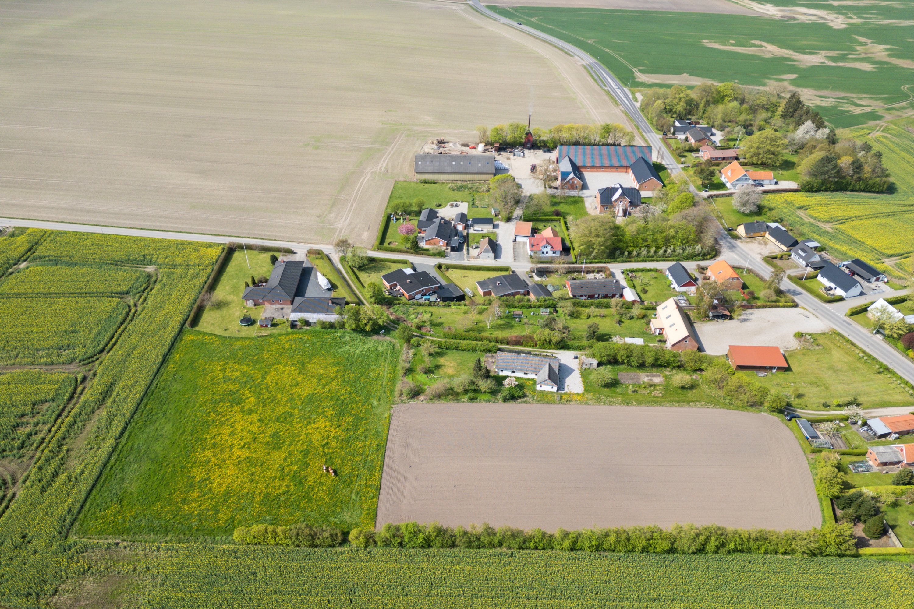 Fremhævet luftfoto billede i fuldskærmstilstand. Billede af Gyden 7A, Jebjerg, 8870 Langå