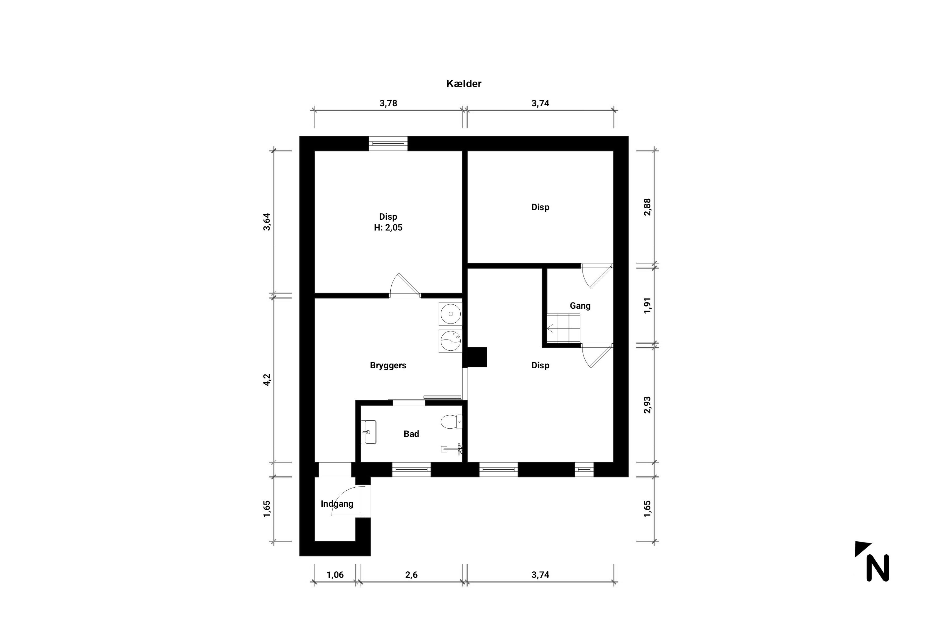 Plantegninger billede af Møllegade 40, 4850 Stubbekøbing
