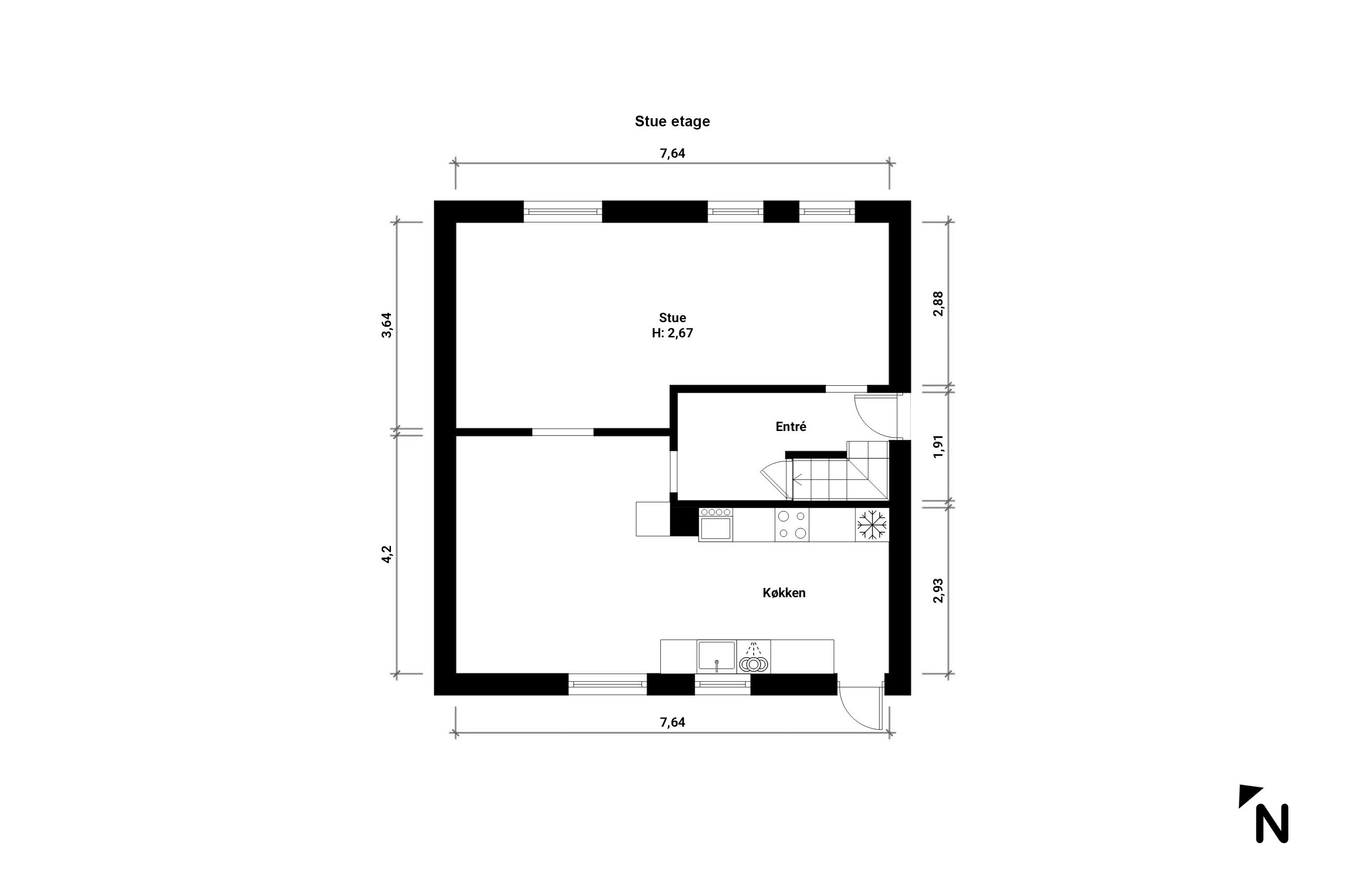 Plantegninger billede af Møllegade 40, 4850 Stubbekøbing