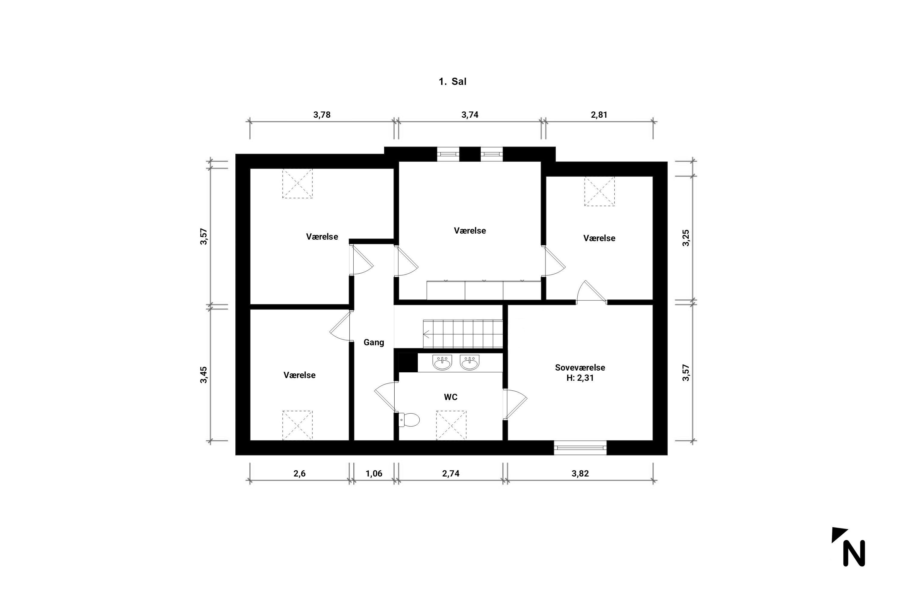 Plantegninger billede af Møllegade 40, 4850 Stubbekøbing