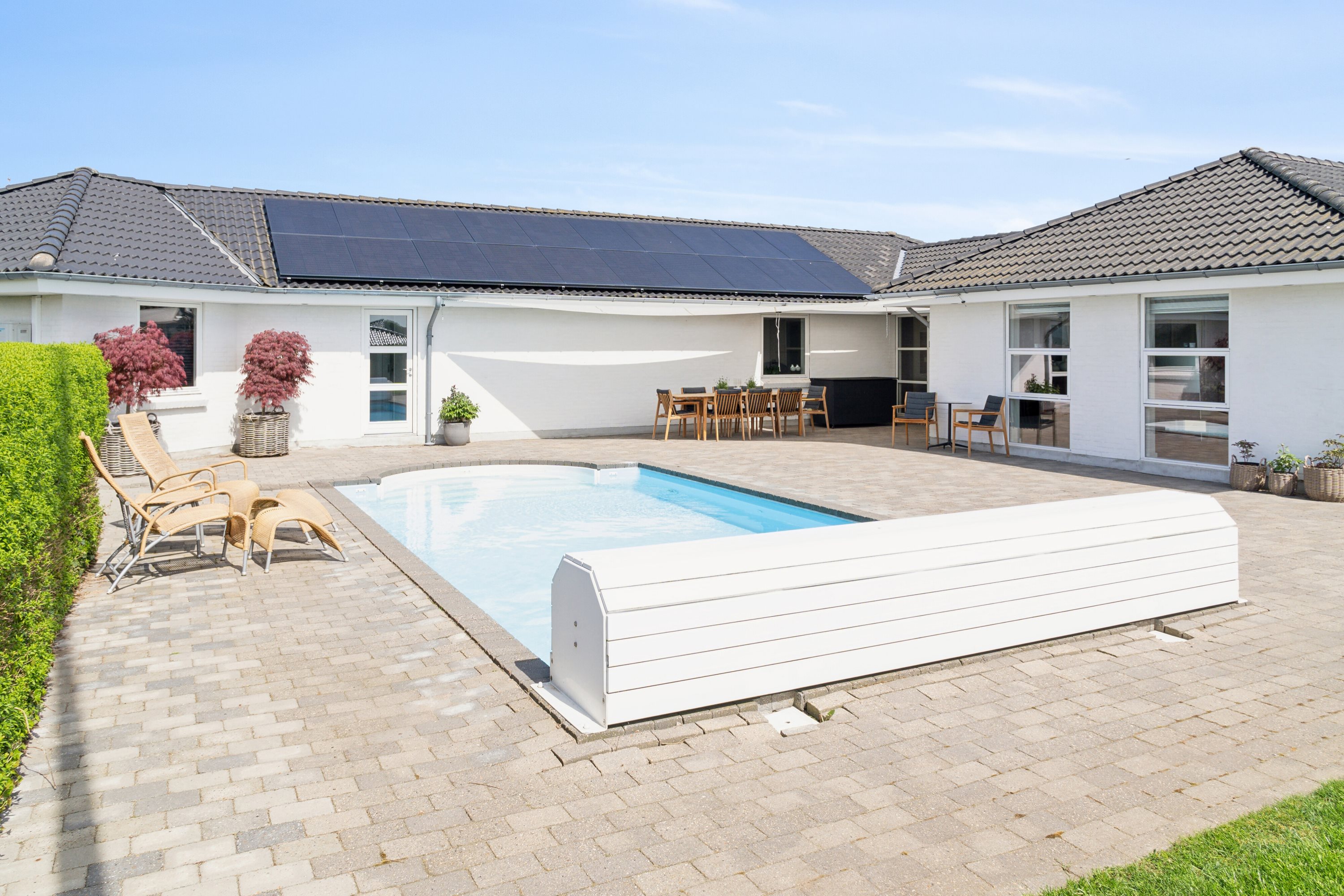 Fremhævet udendørs billede i fuldskærmstilstand. Billede af Brunbjergparken 89, Løjt Kirkeby, 6200 Aabenraa