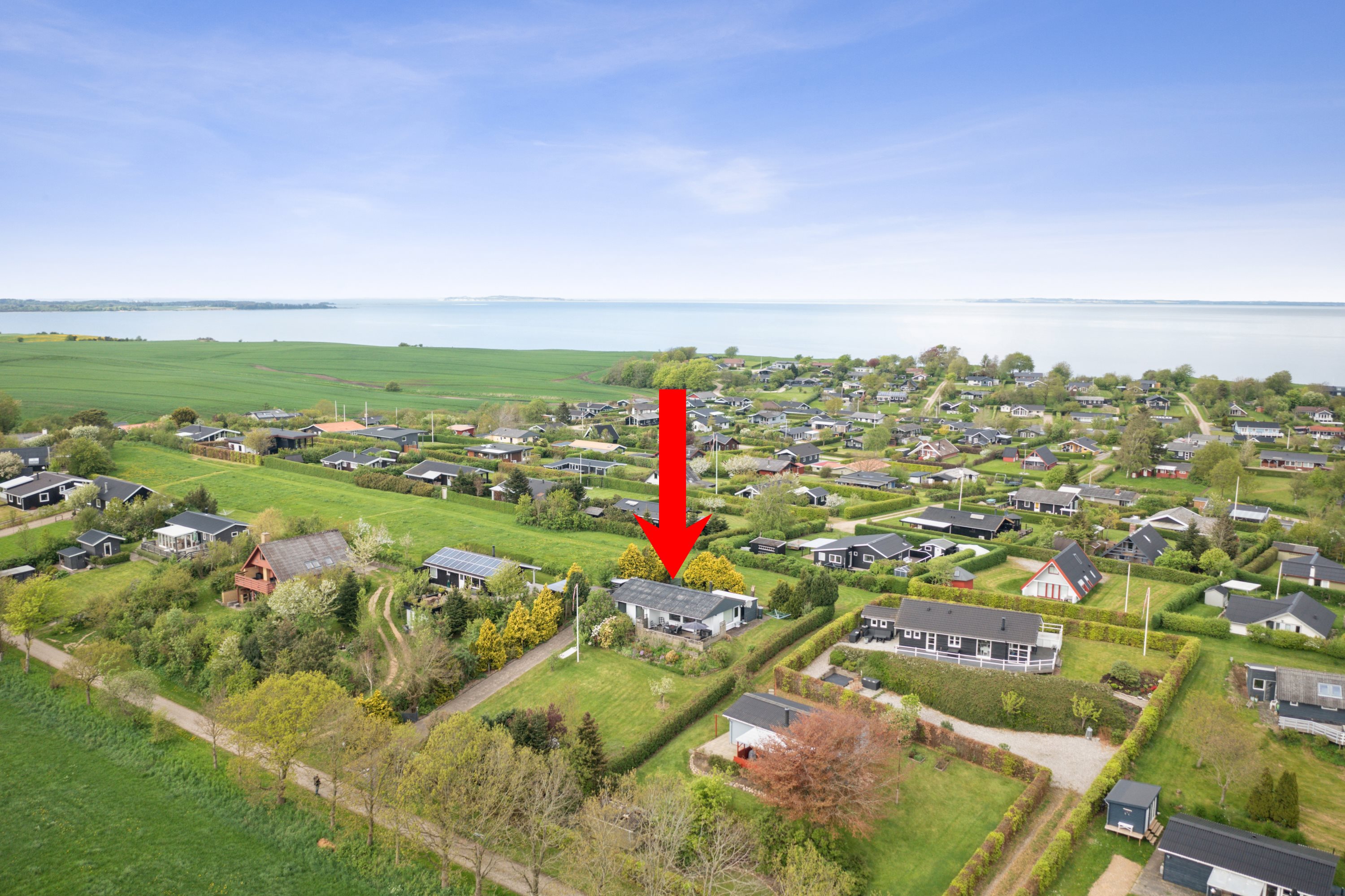 Fremhævet luftfoto billede i fuldskærmstilstand. Billede af Markvej 15, Eskov, 7870 Roslev