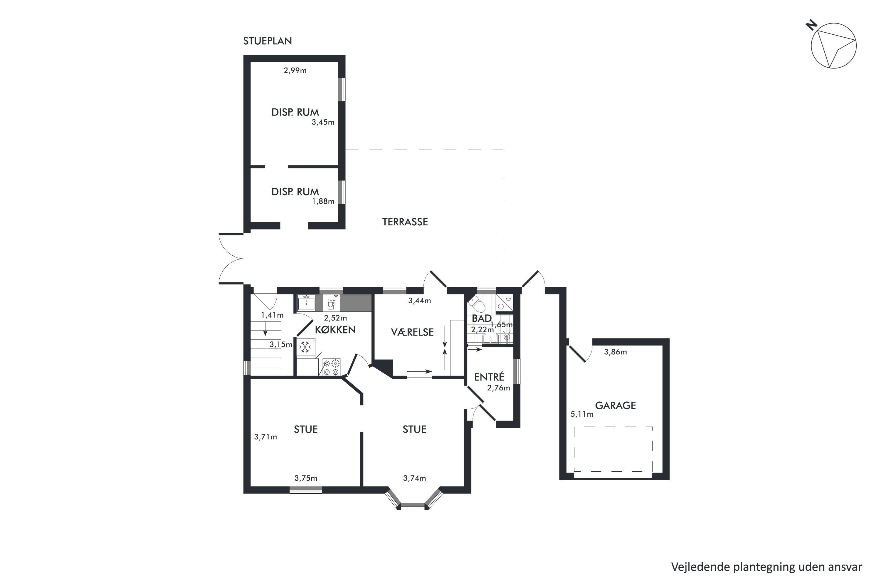Plantegninger billede af Kræmmervejen 3, Vellev, 8860 Ulstrup