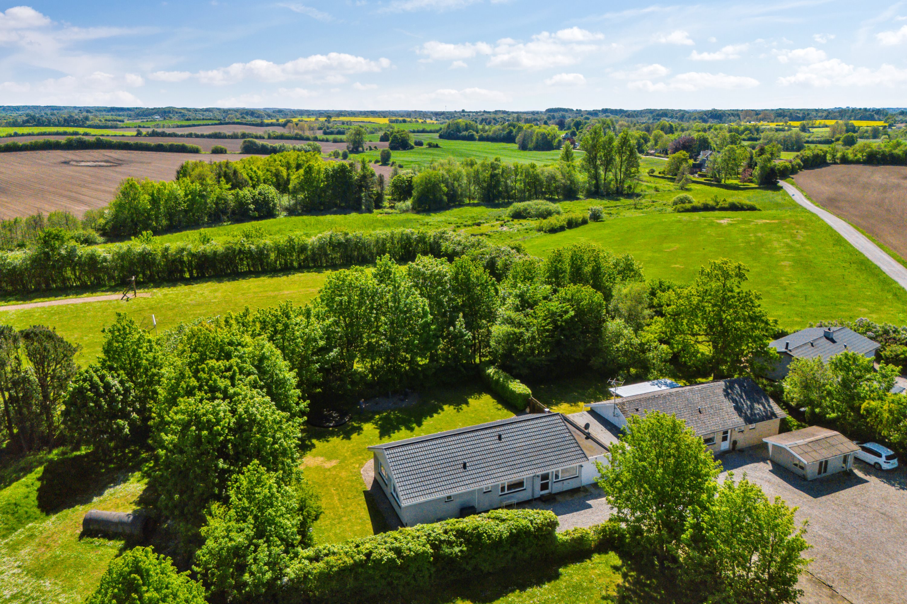 Fremhævet luftfoto billede i fuldskærmstilstand. Billede af Vejruphuse 6, Gamby, 5471 Søndersø