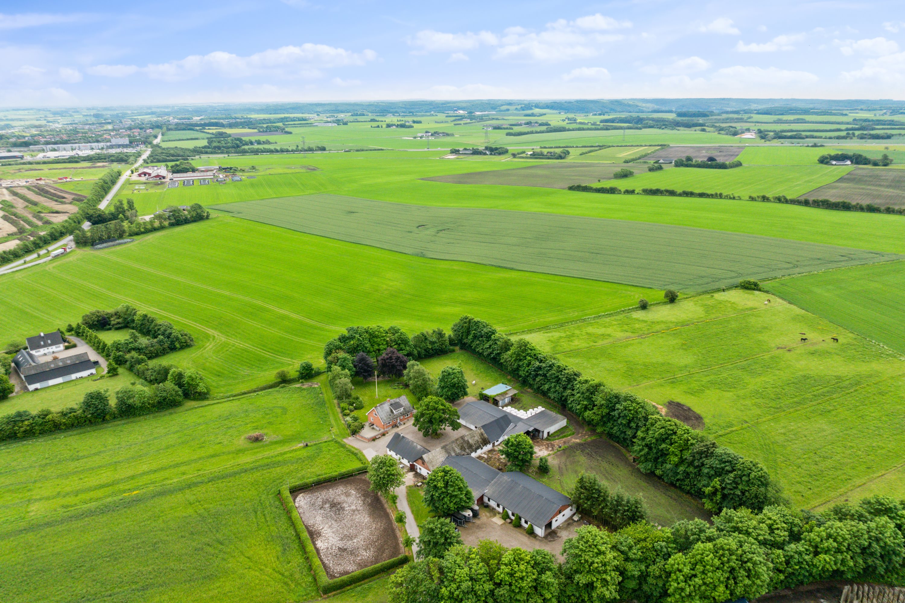 Fremhævet luftfoto billede i fuldskærmstilstand. Billede af Hjedsbækvej 71, Sørup, 9530 Støvring