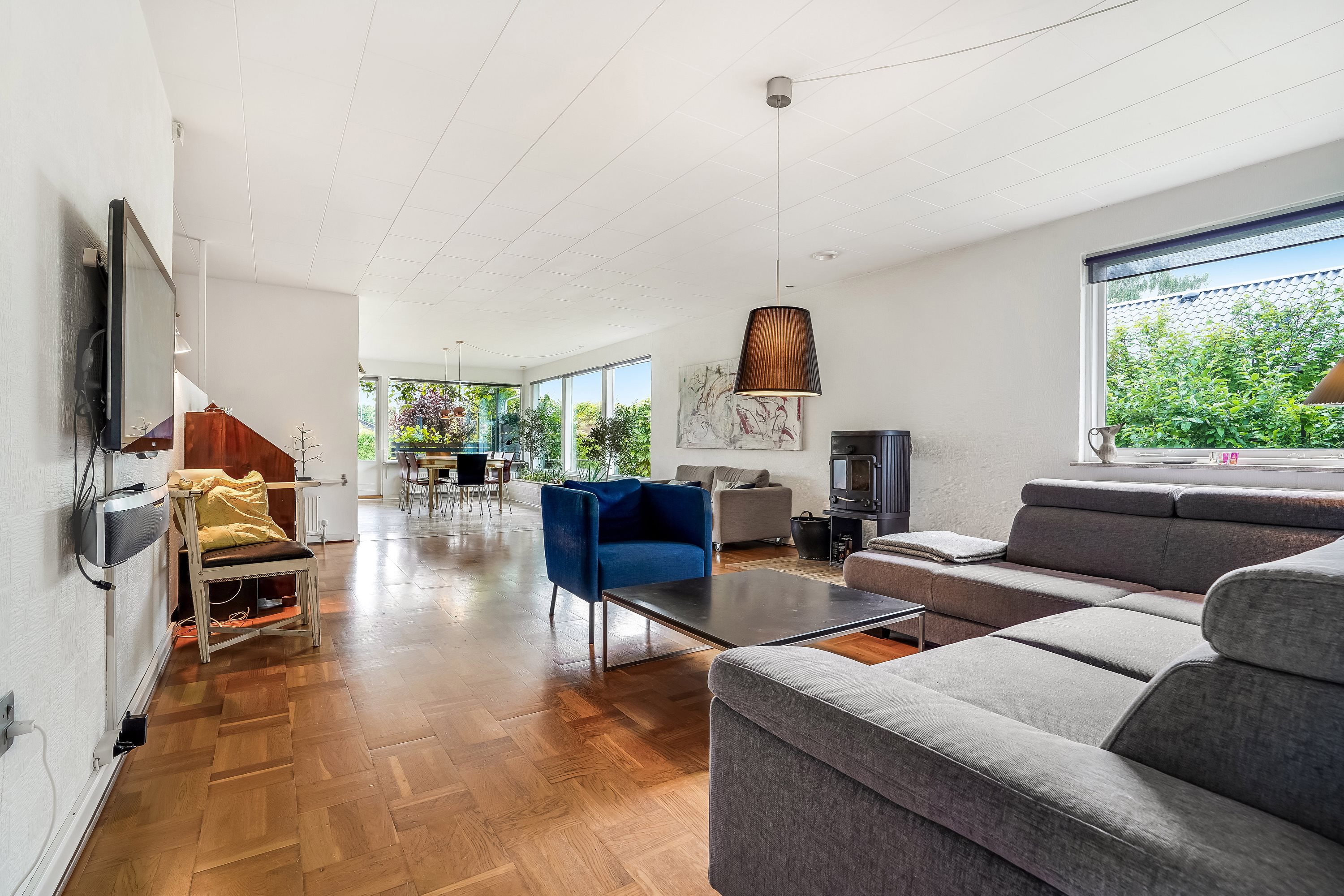 Fremhævet stue billede i fuldskærmstilstand. Billede af Rosenvold 37, 7300 Jelling