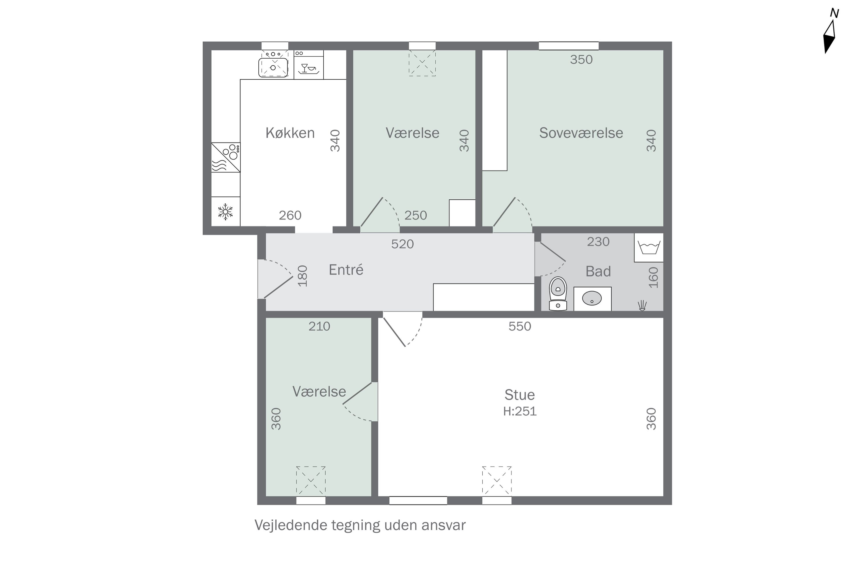Plantegninger billede af Torvegade 6A, 2. th., 9870 Sindal