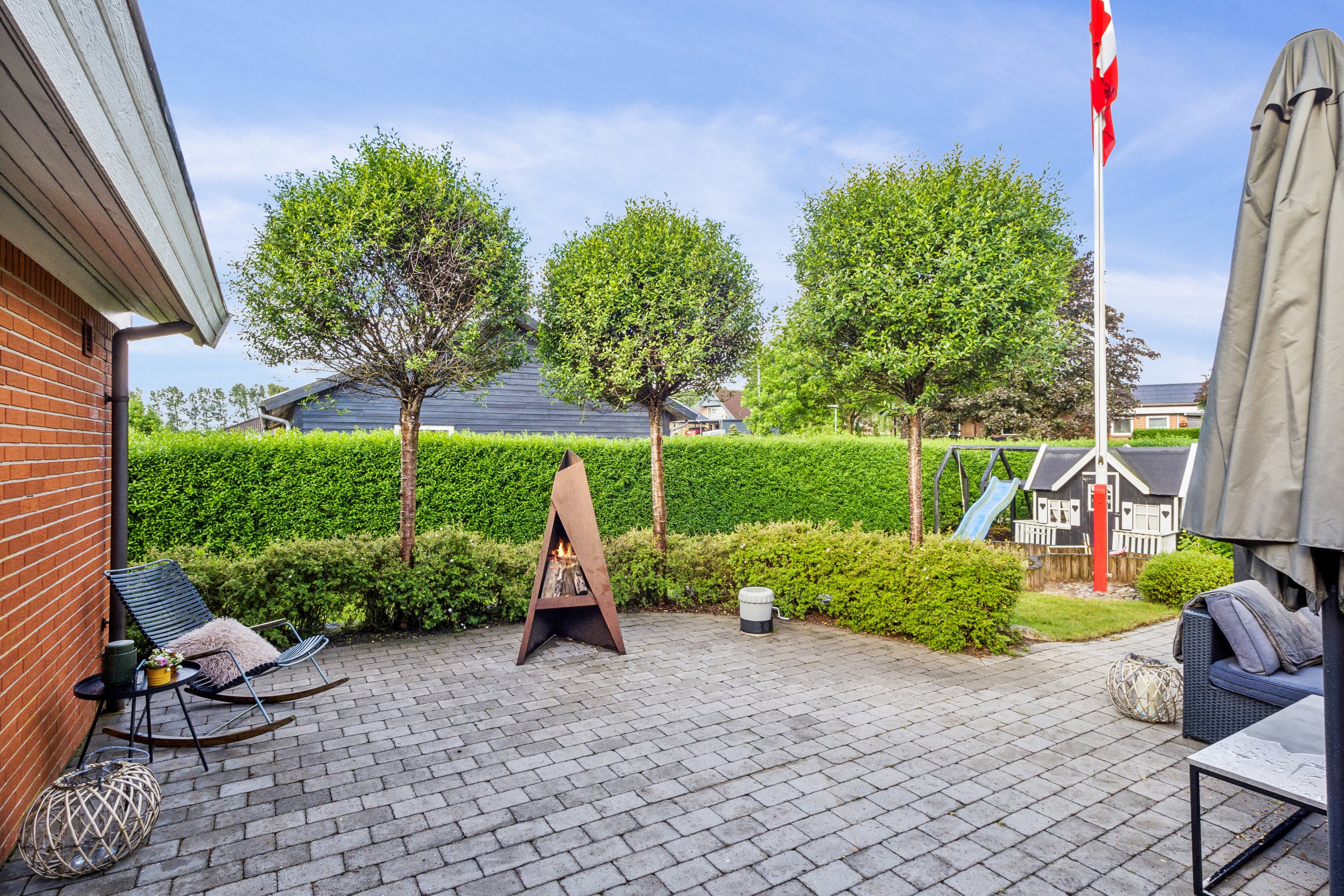 Fremhævet terrasse billede i fuldskærmstilstand. Billede af Åbrinken 5, Vils, 7980 Vils