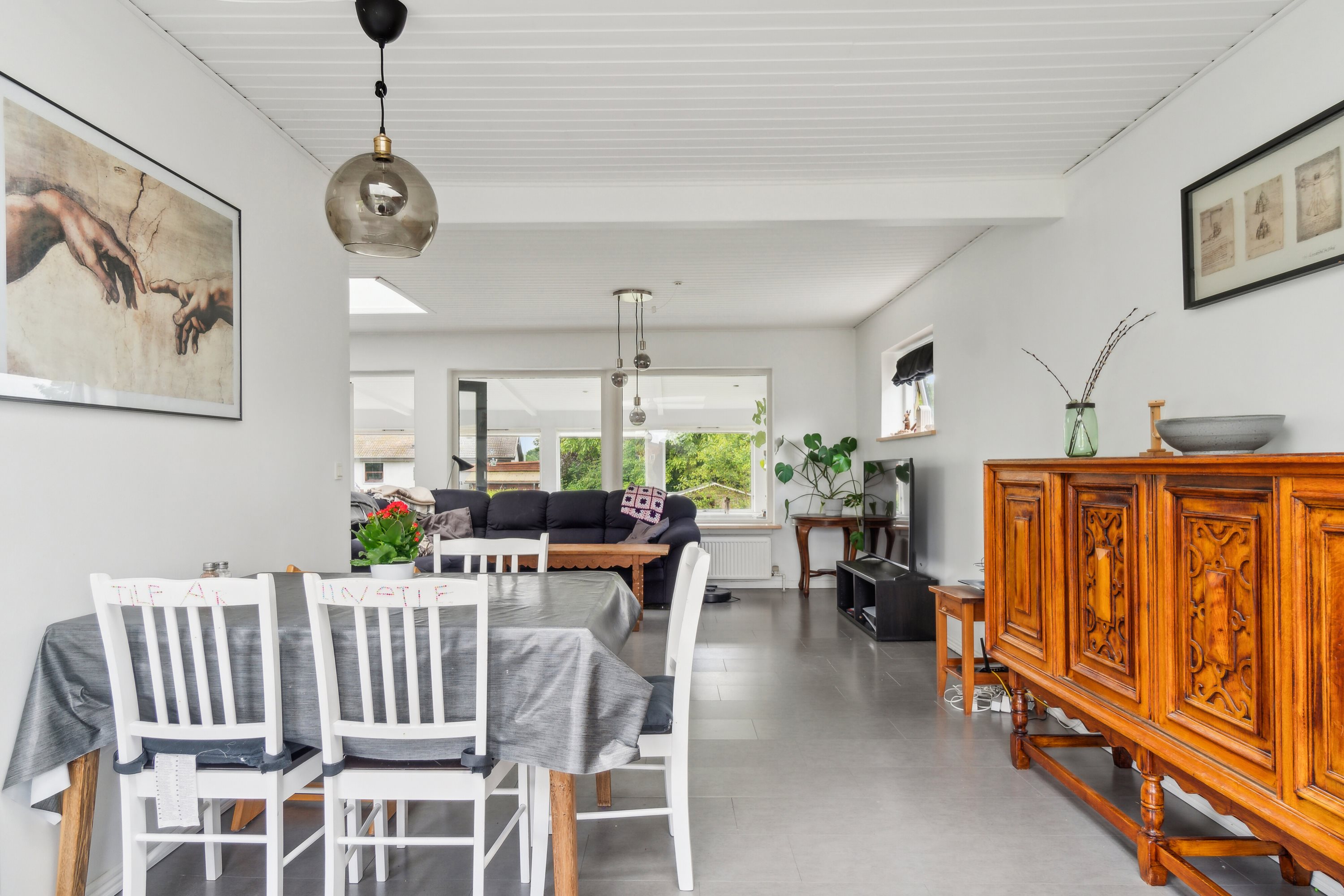 Fremhævet spisestue billede i fuldskærmstilstand. Billede af Solsortevej 28, 7441 Bording