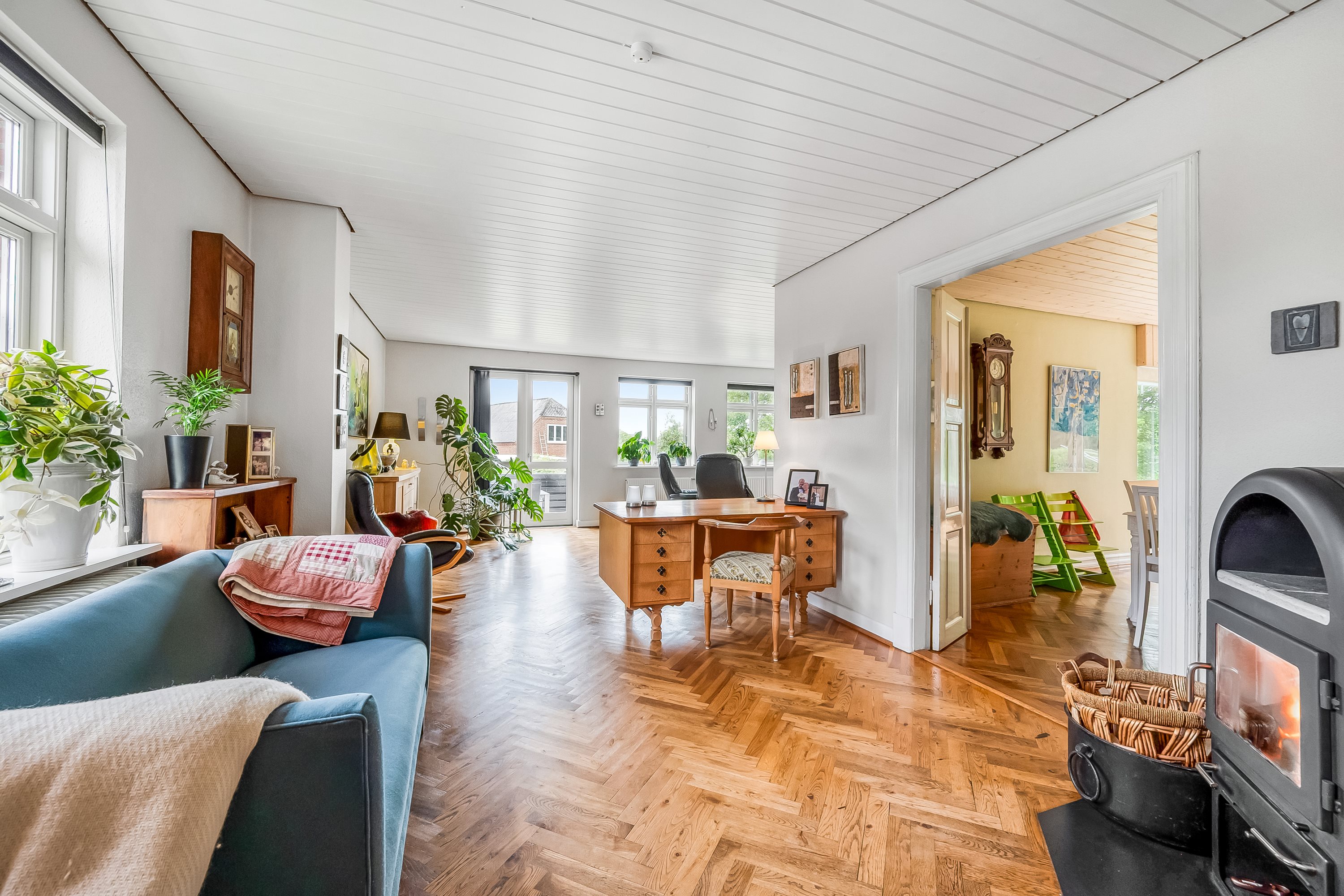 Fremhævet stue billede i fuldskærmstilstand. Billede af Søvejen 23, Rækker Mølle , 6900 Skjern