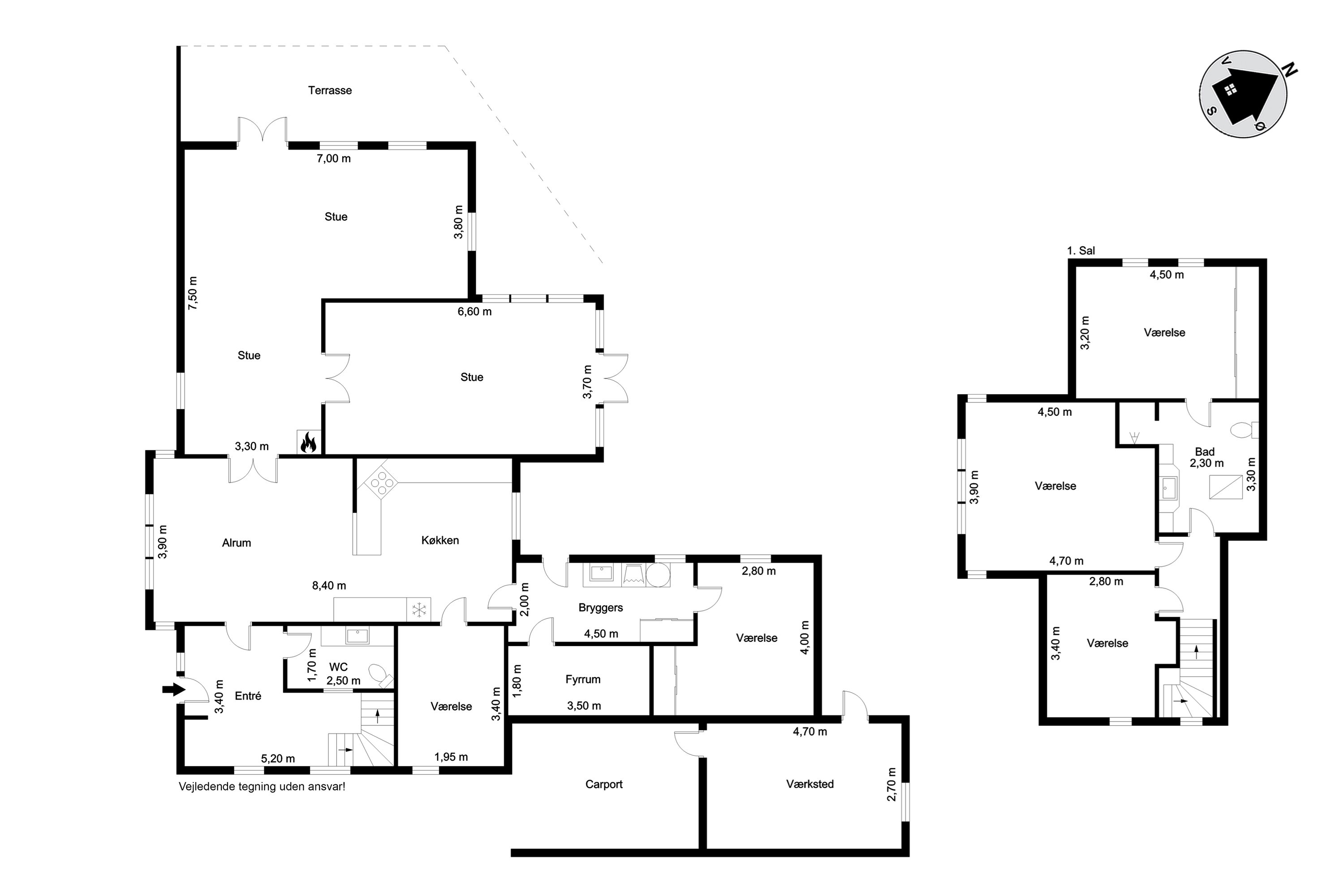 Plantegninger billede af Søvejen 23, Rækker Mølle , 6900 Skjern