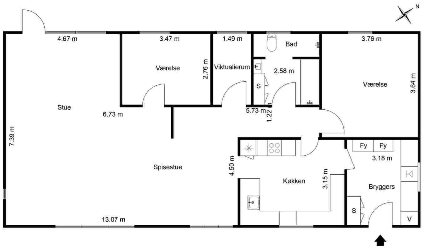 Plantegninger billede af Klydevej 8A, Voerså, 9300 Sæby