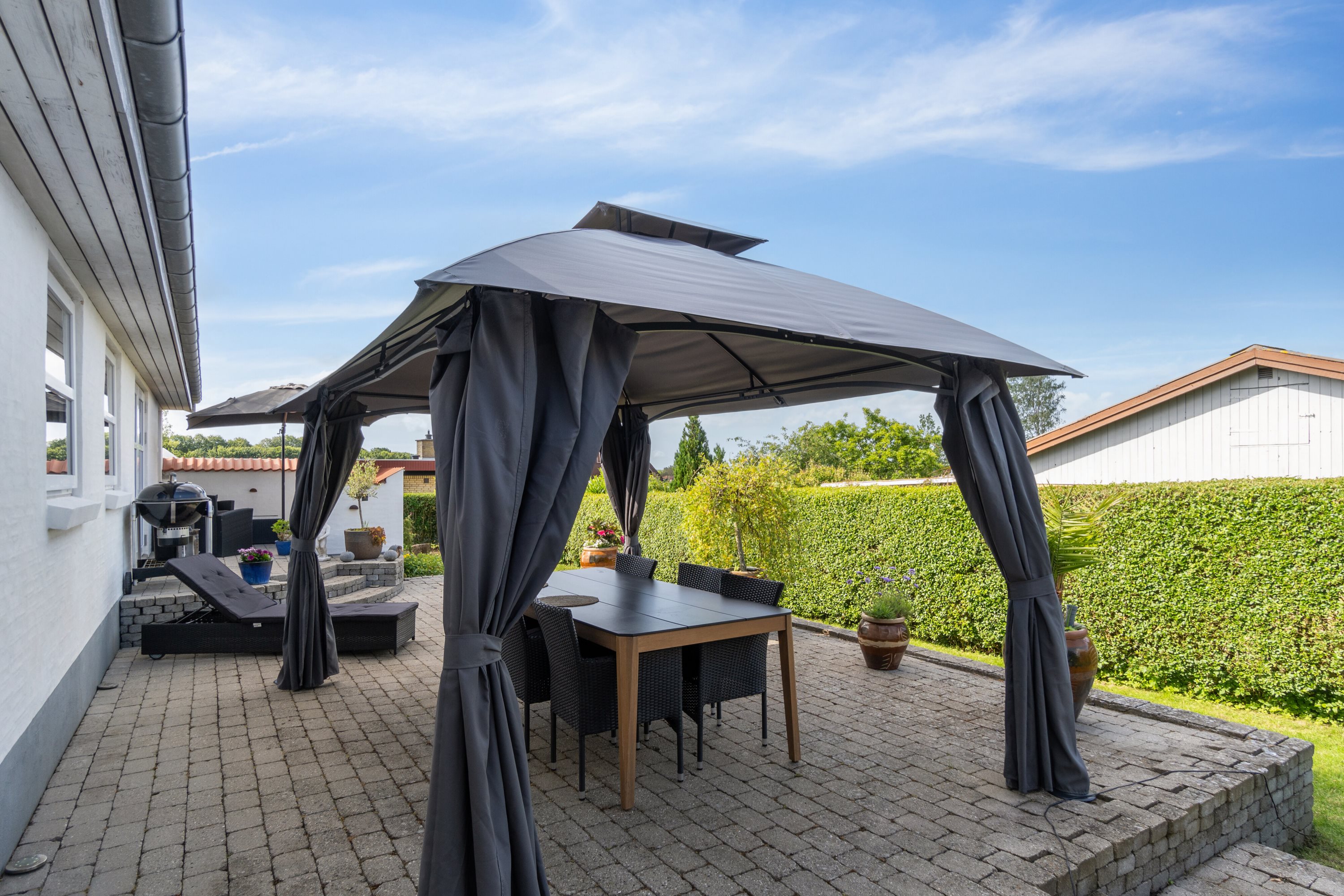 Fremhævet overdækket terrasse billede i fuldskærmstilstand. Billede af Bøgeløkken 5, Thurø, 5700 Svendborg