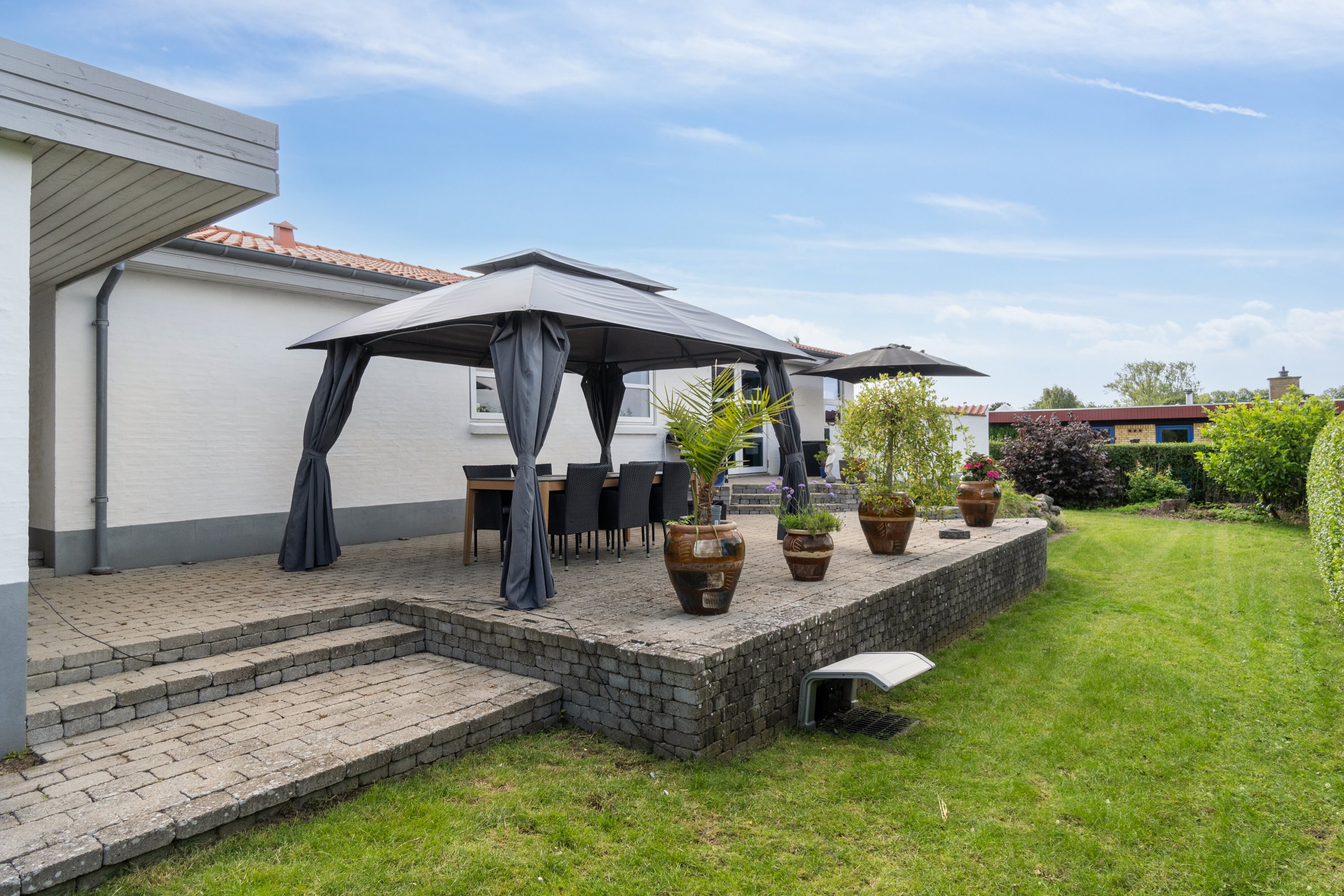 Fremhævet overdækket terrasse billede i fuldskærmstilstand. Billede af Bøgeløkken 5, Thurø, 5700 Svendborg