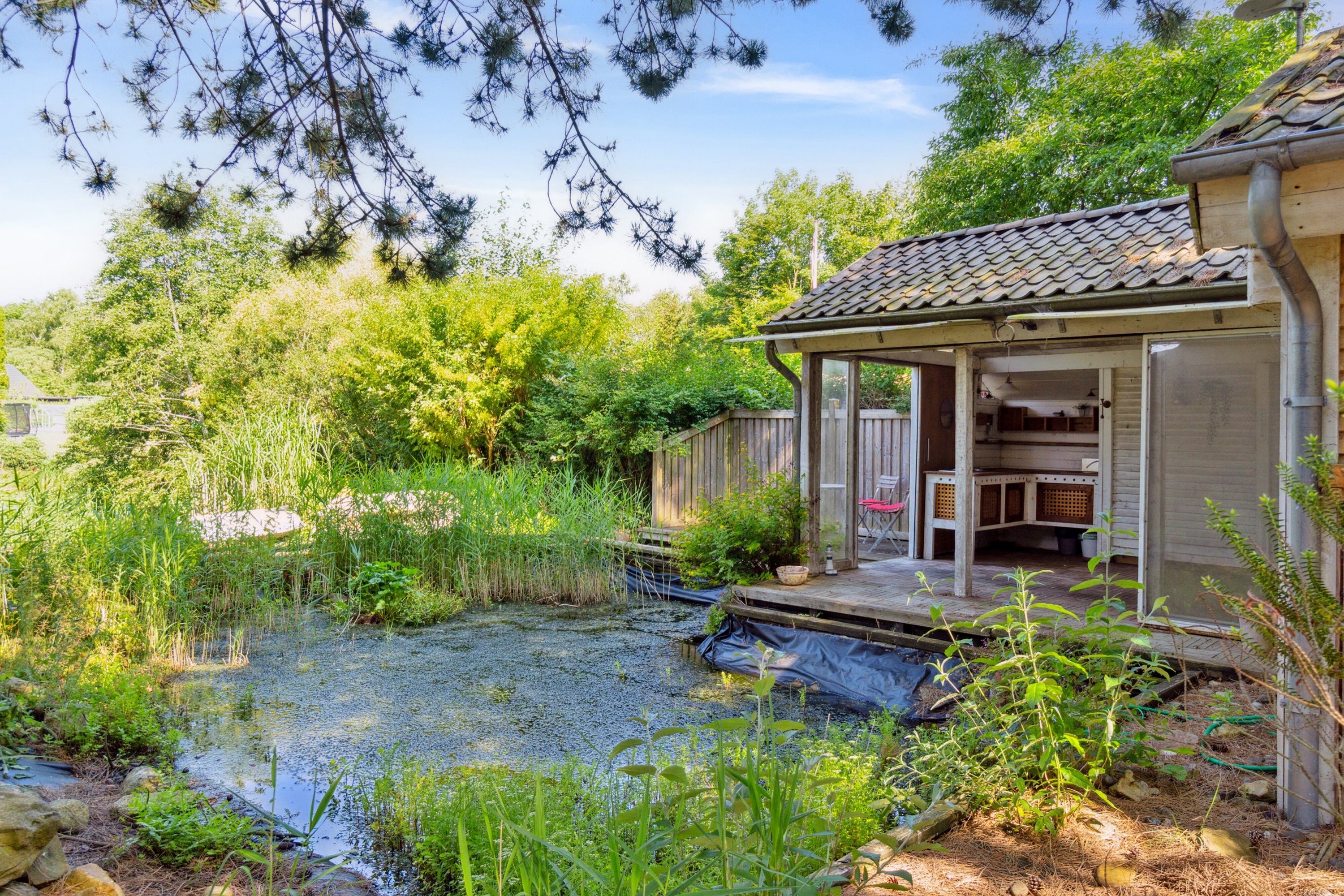 Fremhævet set fra haven billede i fuldskærmstilstand. Billede af Teglparken 11, 4200 Slagelse