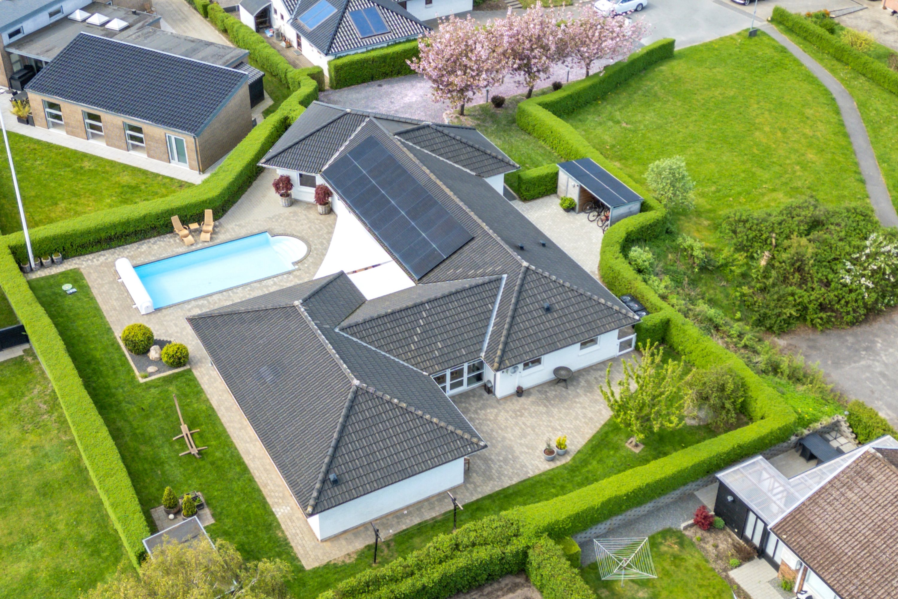 Fremhævet luftfoto billede i fuldskærmstilstand. Billede af Brunbjergparken 89, Løjt Kirkeby, 6200 Aabenraa