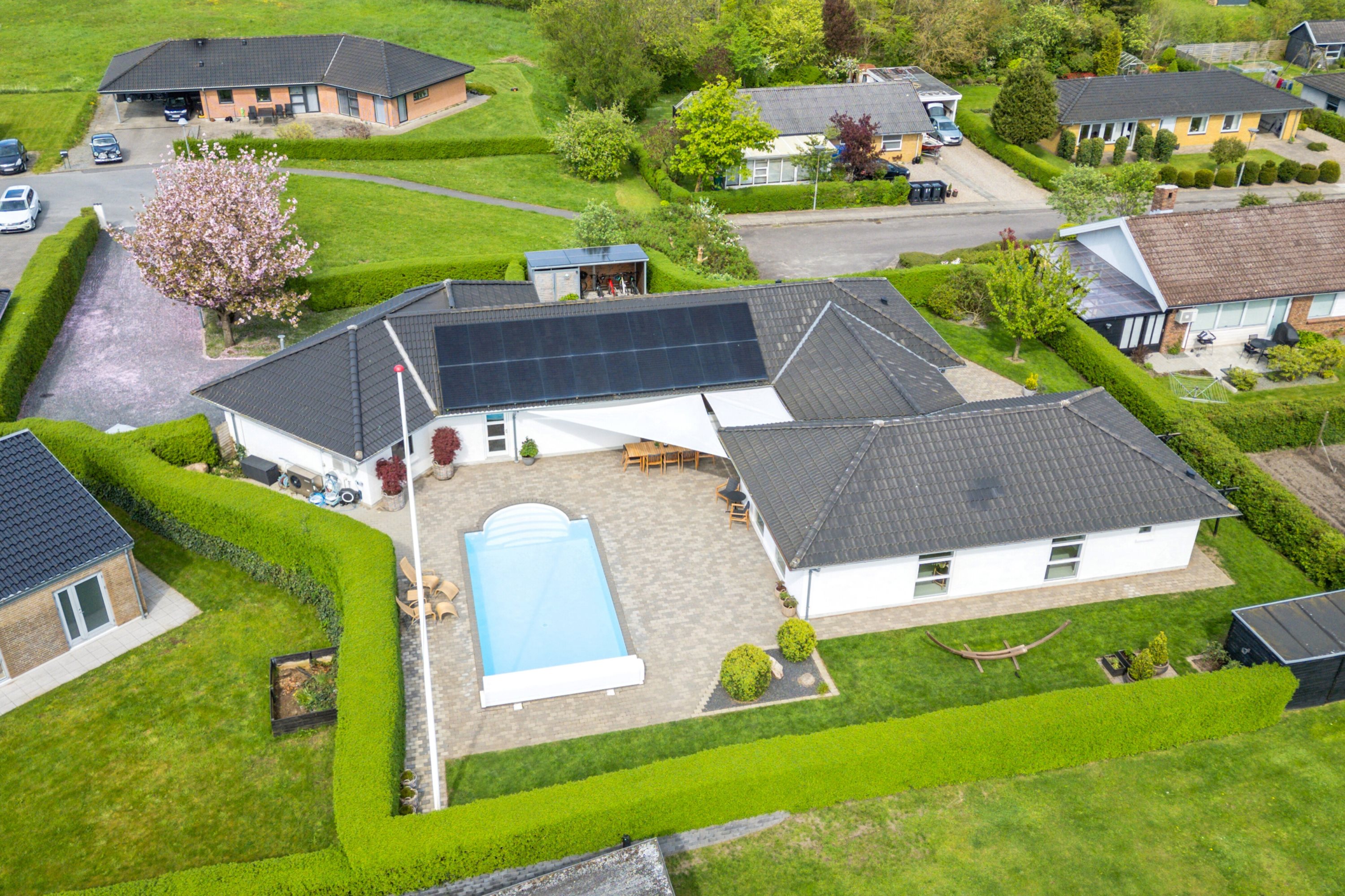 Fremhævet luftfoto billede i fuldskærmstilstand. Billede af Brunbjergparken 89, Løjt Kirkeby, 6200 Aabenraa