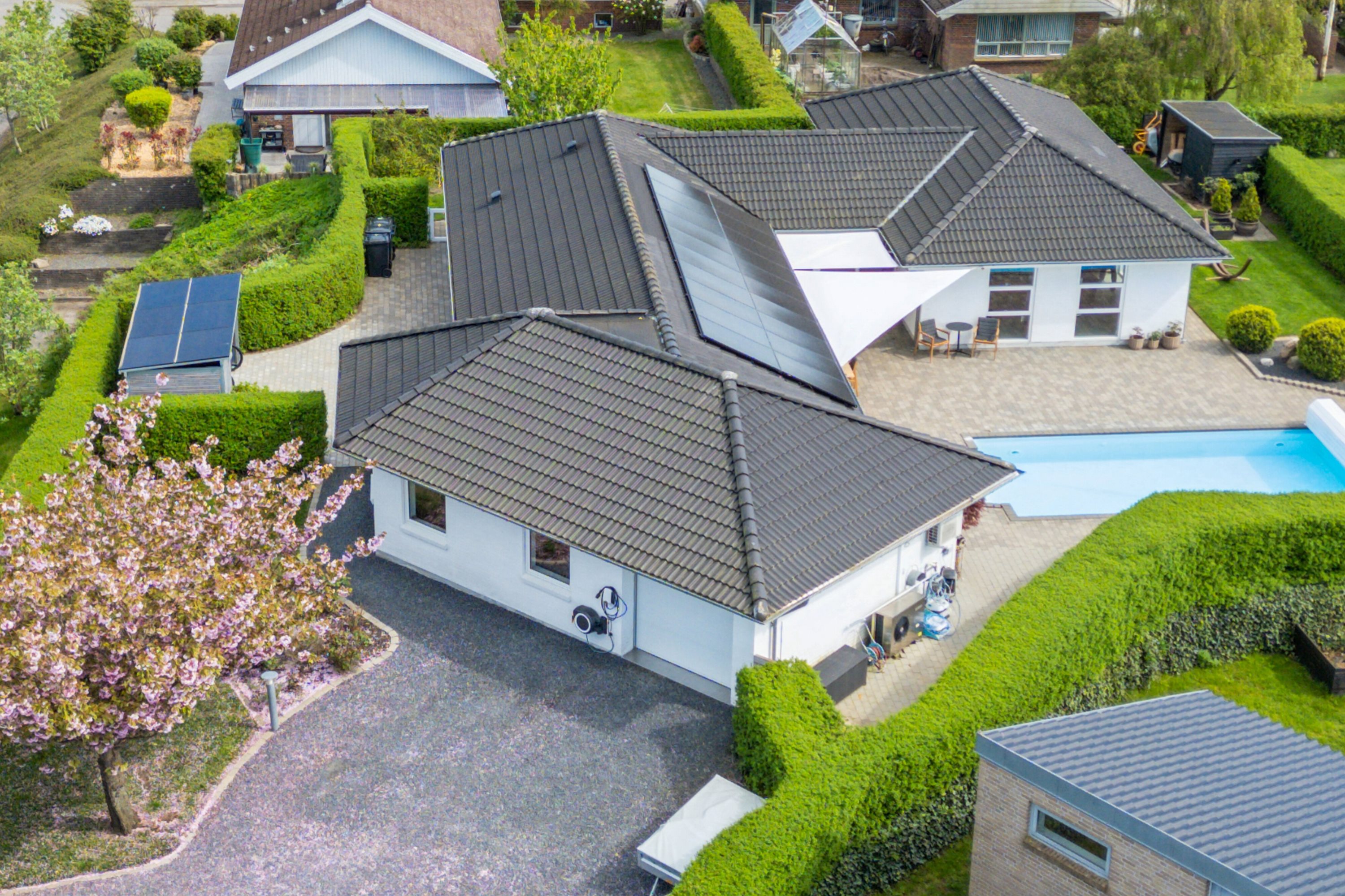 Fremhævet luftfoto billede i fuldskærmstilstand. Billede af Brunbjergparken 89, Løjt Kirkeby, 6200 Aabenraa
