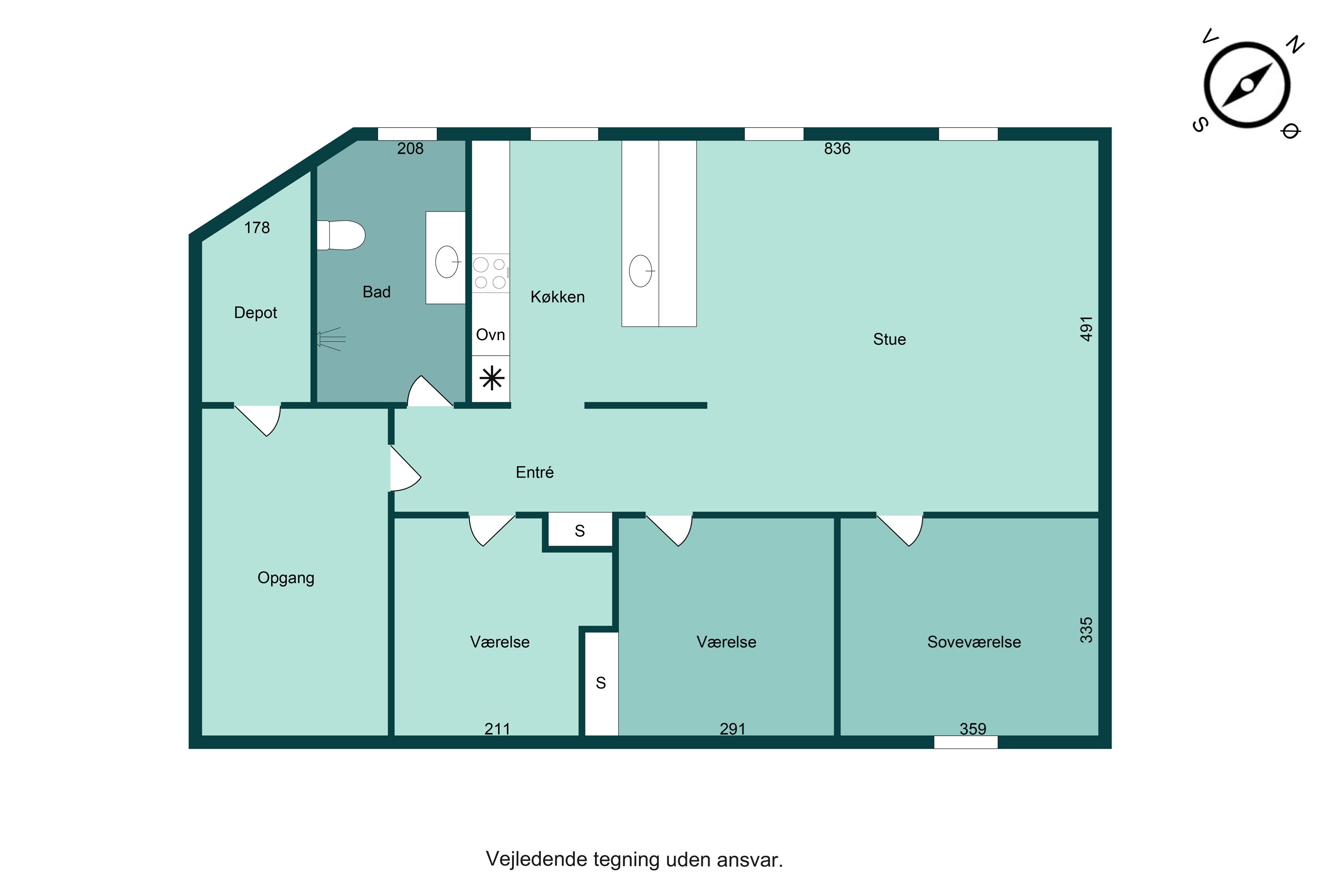 Plantegninger billede af Bjerregade 30, st.., 8700 Horsens