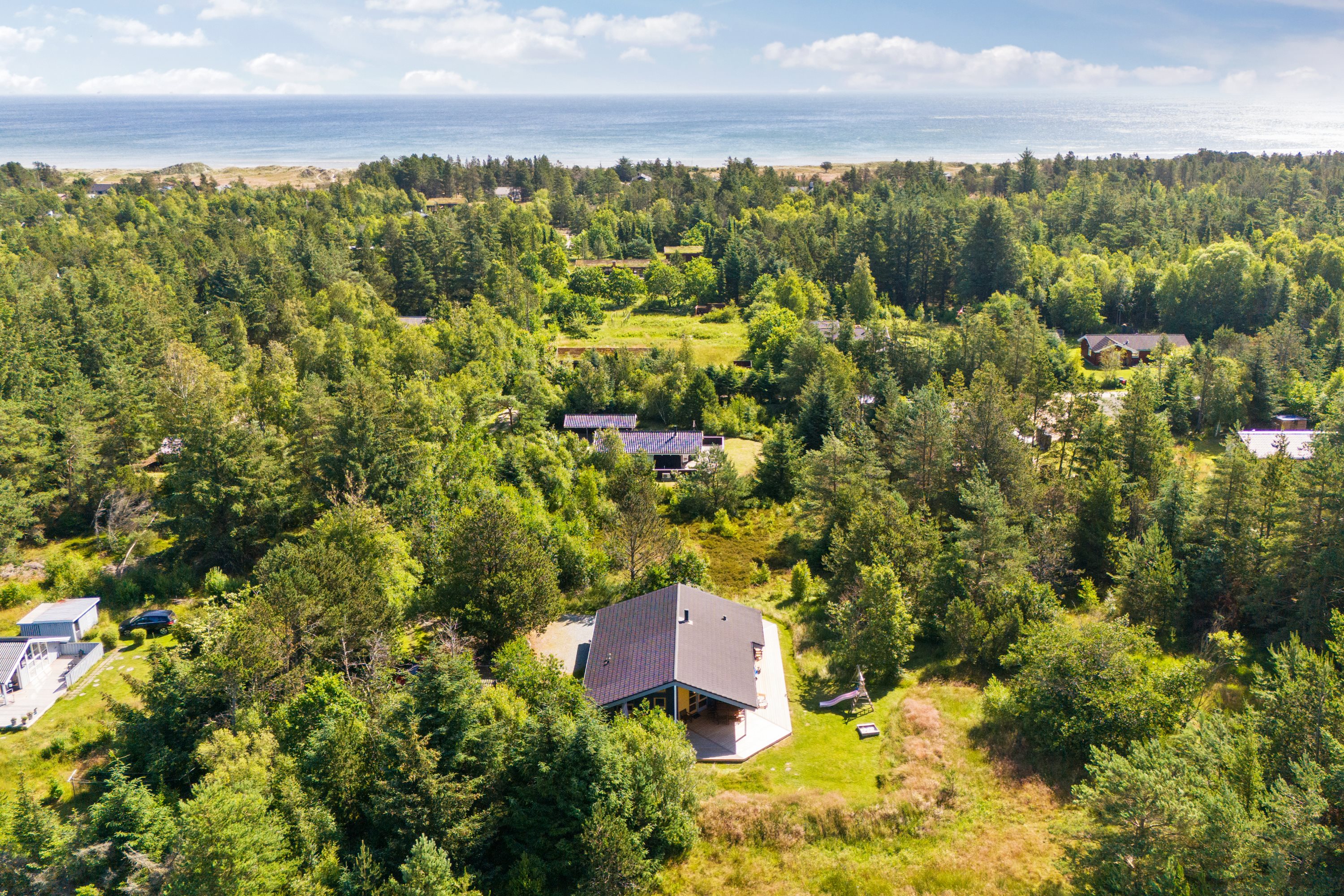 Fremhævet luftfoto billede i fuldskærmstilstand. Billede af Tranebærvej 17, Napstjært, 9981 Jerup