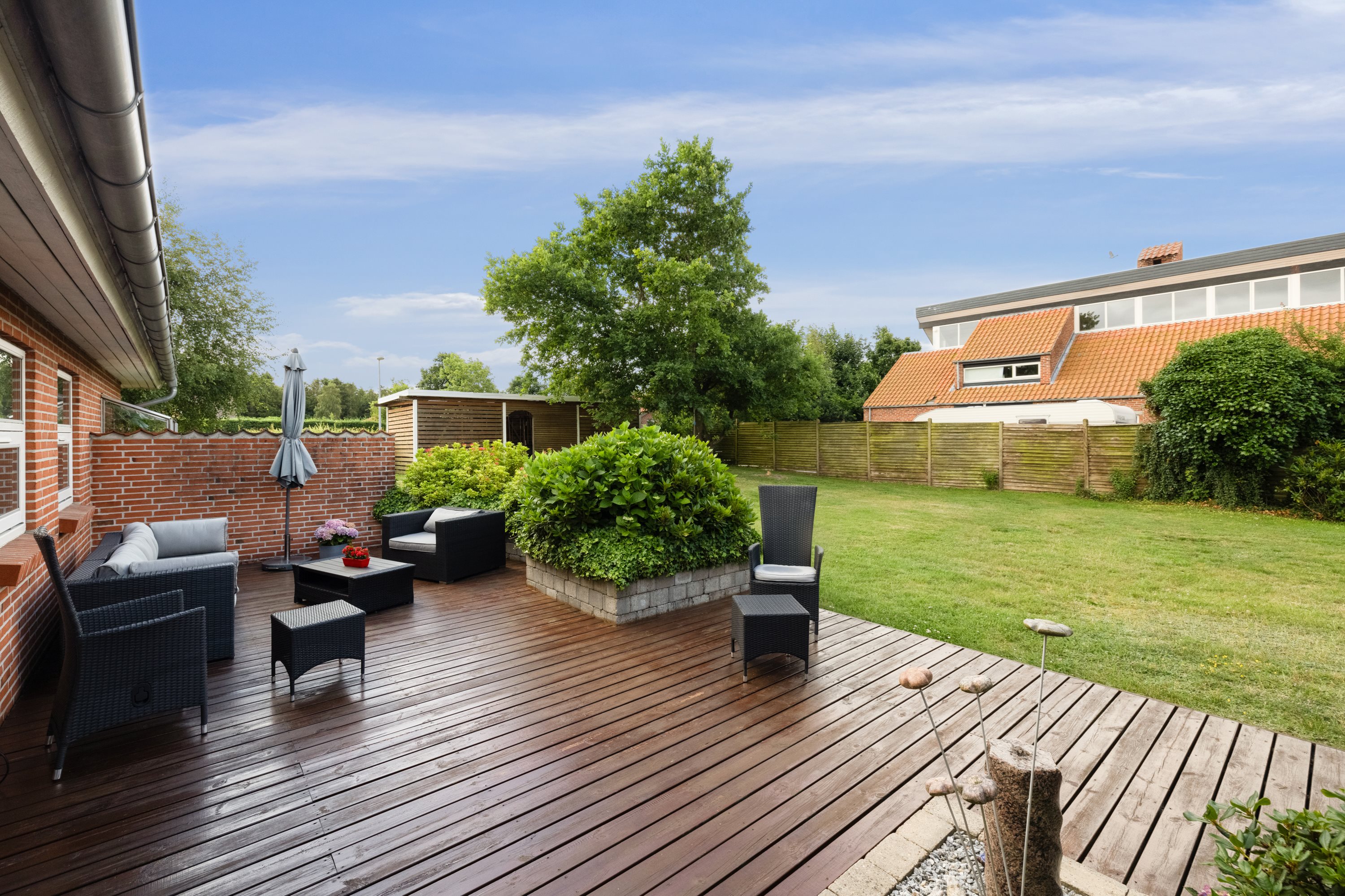 Fremhævet terrasse billede i fuldskærmstilstand. Billede af Gyvelskrænten 2, 8961 Allingåbro