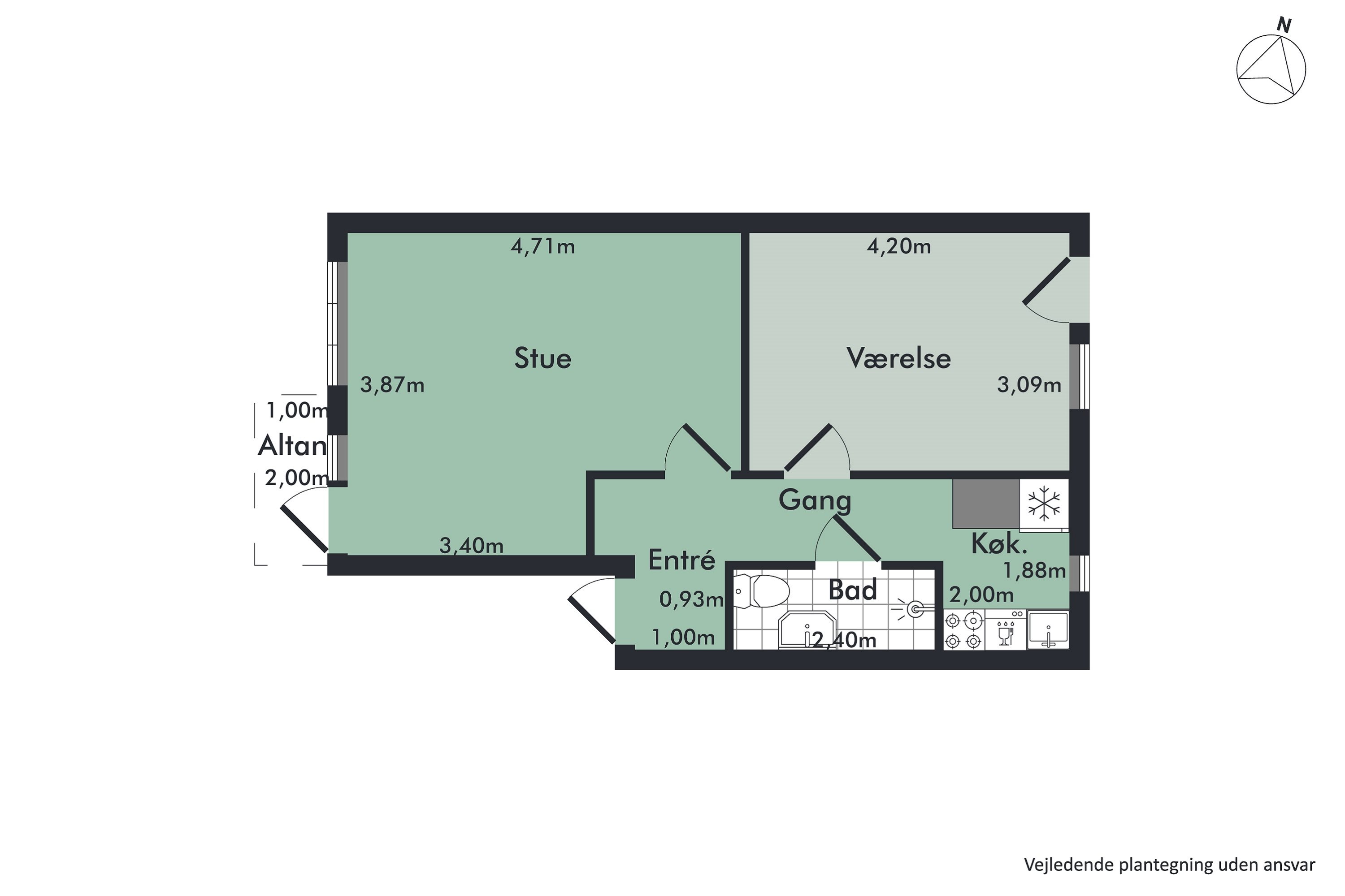Plantegninger billede af Sønderbro 17, 4. tv., 9000 Aalborg