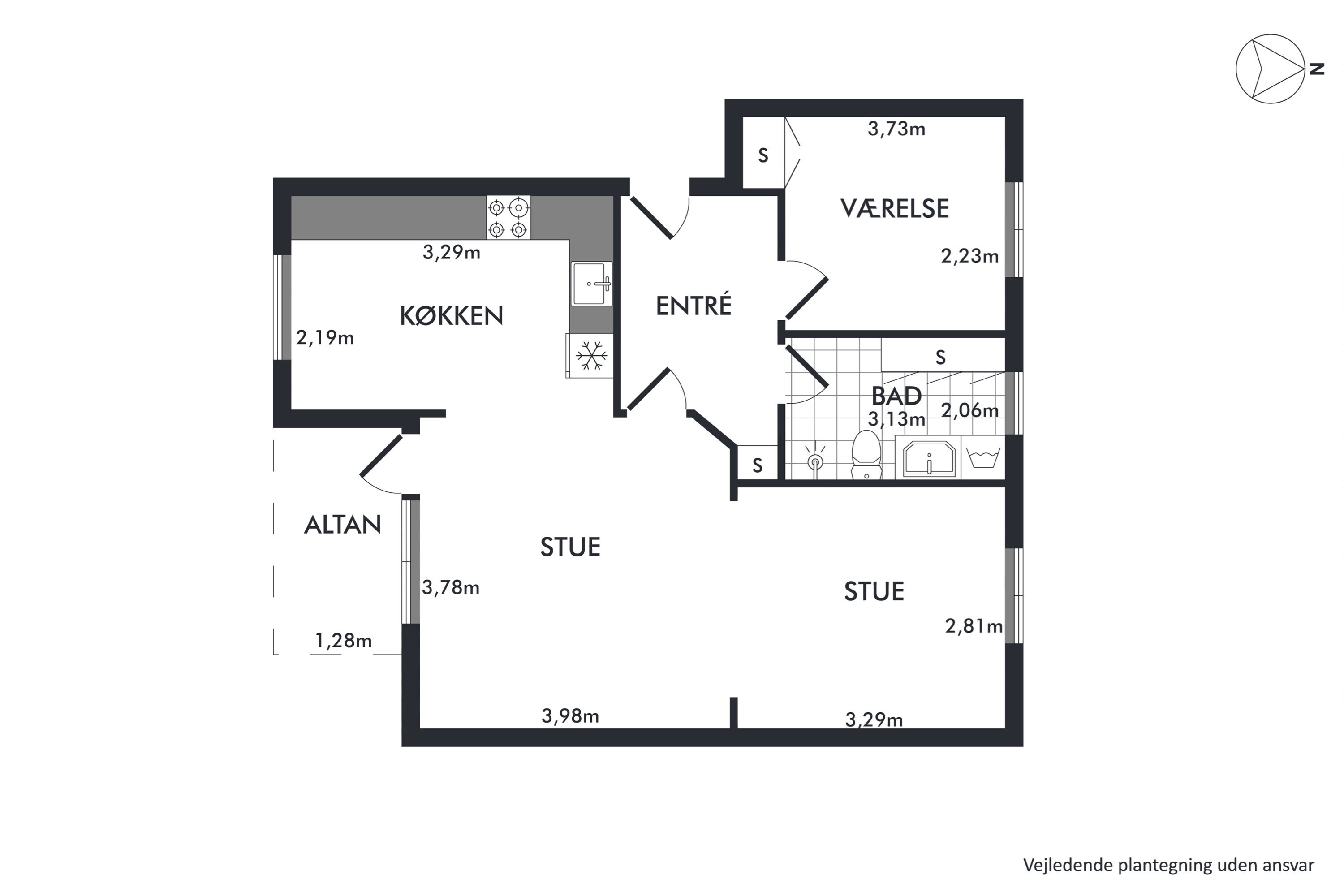 Plantegninger billede af Skottenborg 7, 2. th., 8800 Viborg