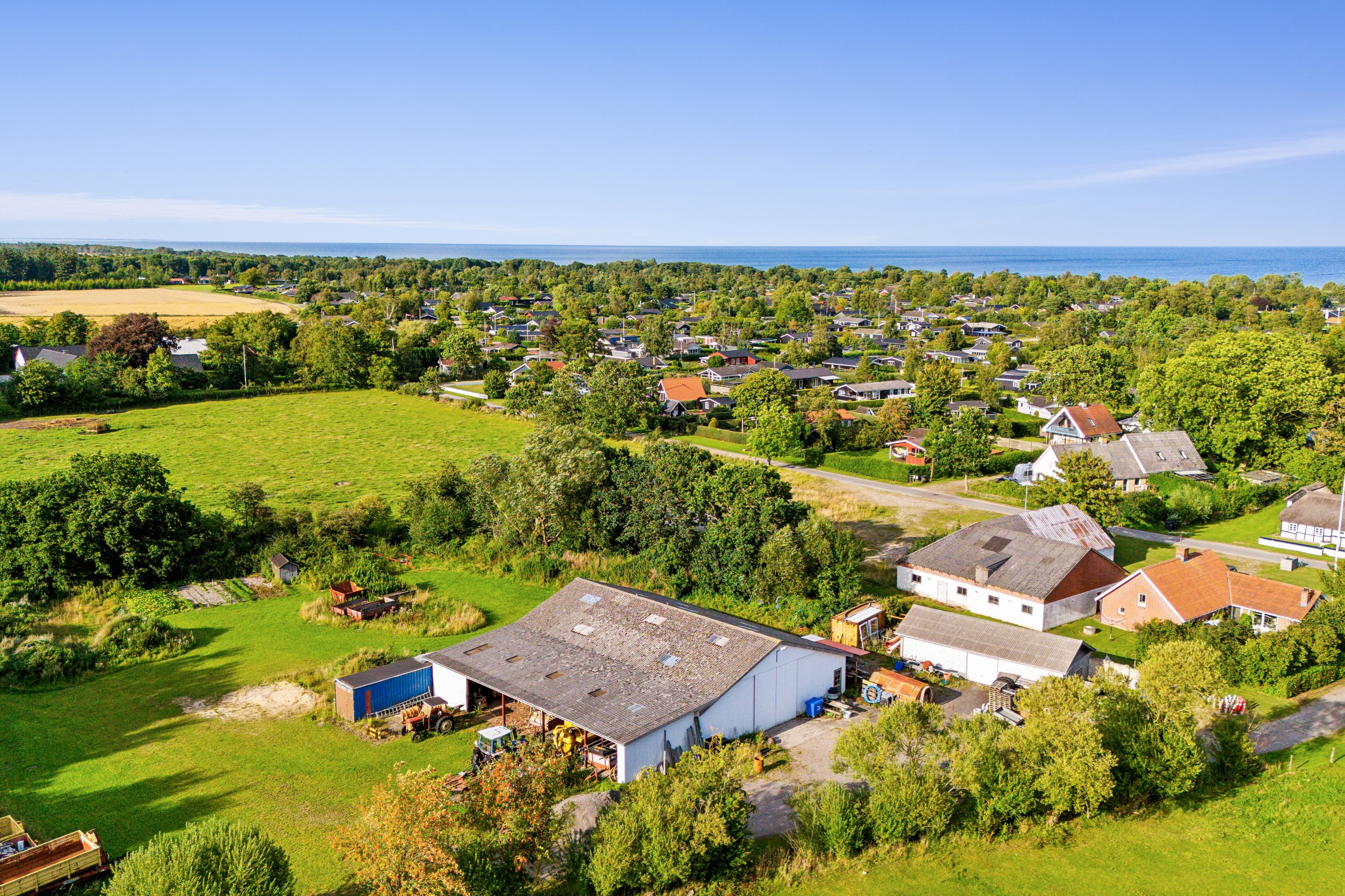 Fremhævet luftfoto billede i fuldskærmstilstand. Billede af Nørre Hurupvej 32A, Øster Hurup, 9560 Hadsund