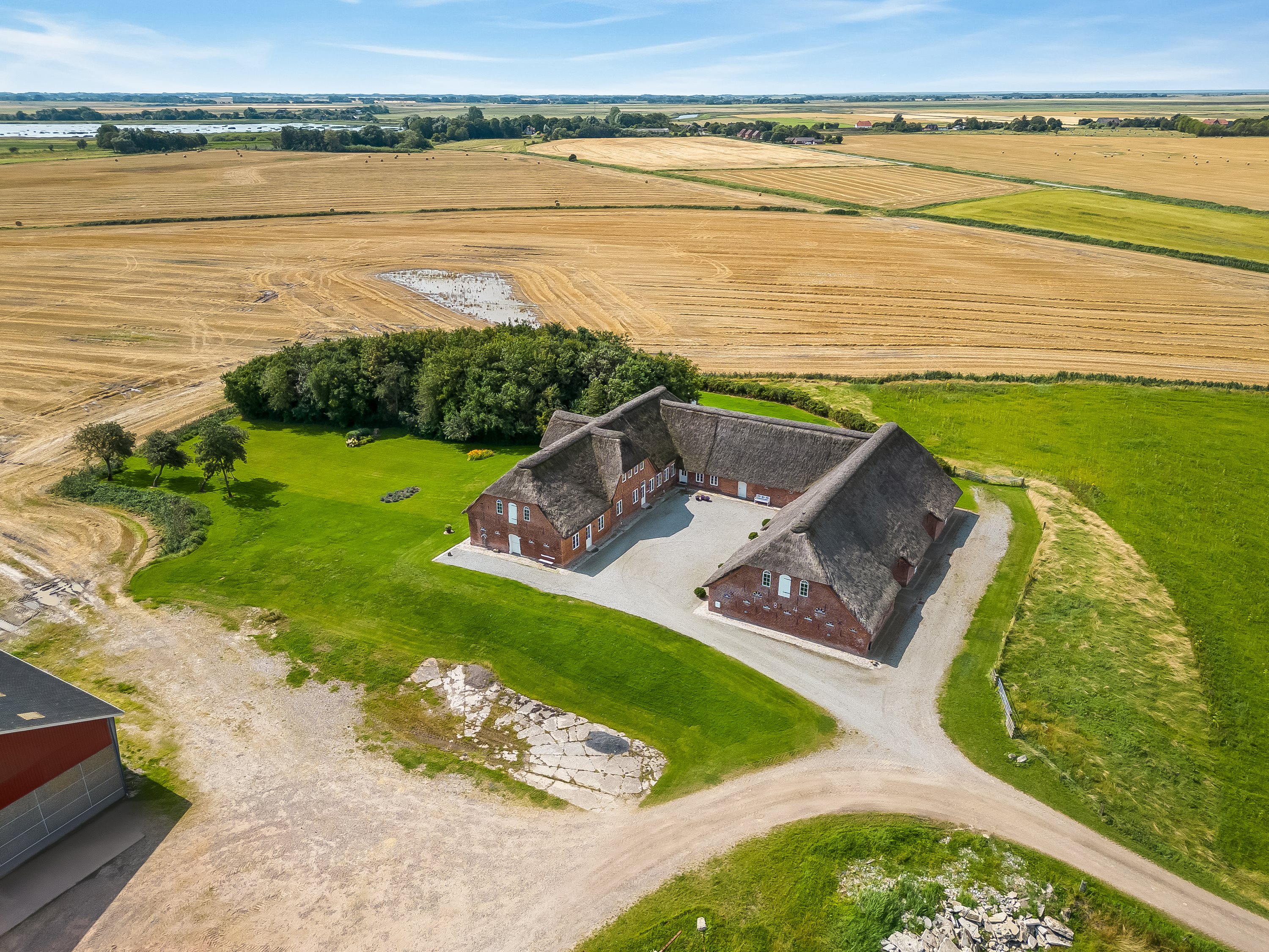 Fremhævet luftfoto billede i fuldskærmstilstand. Billede af Ved Åen 16, Møgeltønder, 6270 Tønder