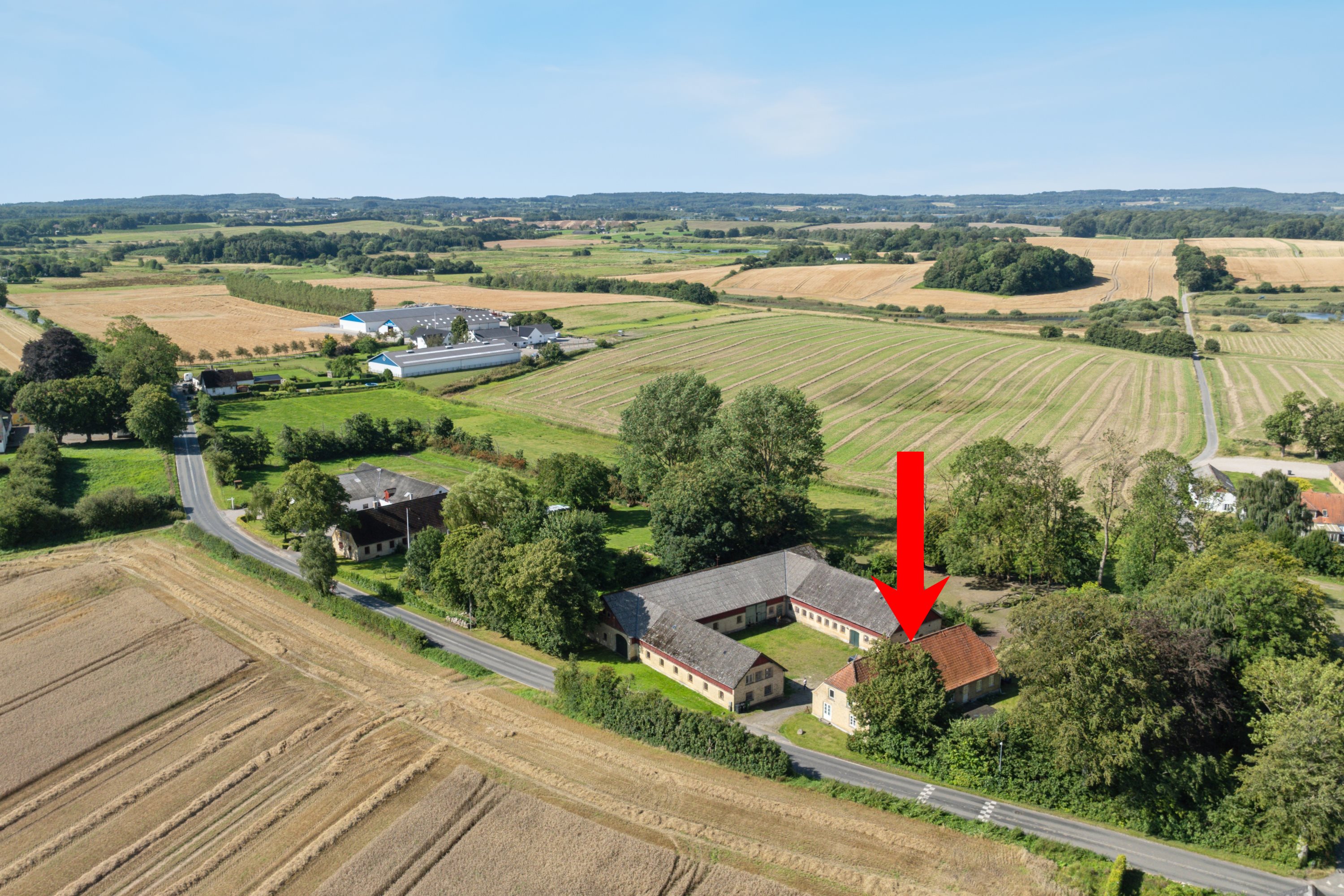 Fremhævet luftfoto billede i fuldskærmstilstand. Billede af Hågerupvej 43, Hågerup, 5600 Faaborg