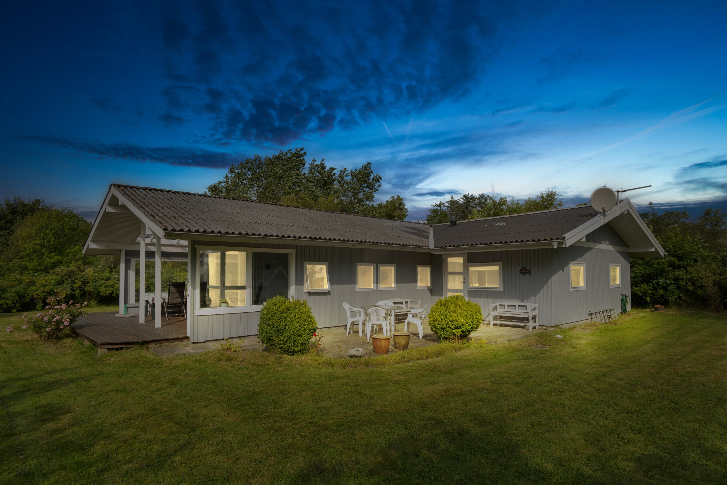 Fremhævet set fra haven billede i fuldskærmstilstand. Billede af Kragekæret 5, Tornby, 9850 Hirtshals